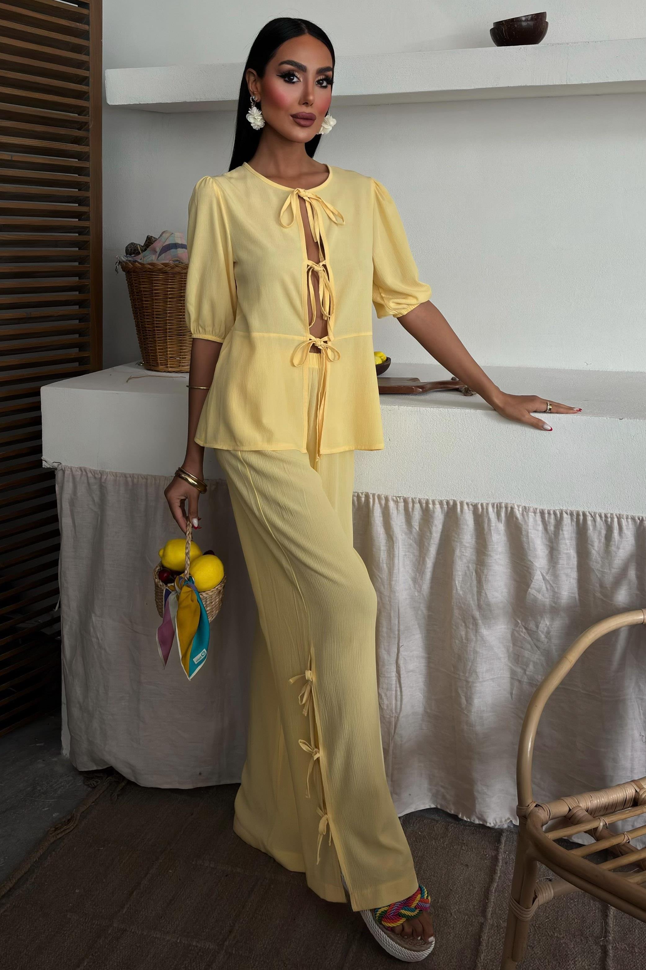 Önü Bağcıklı Paça Yırtmaçlı Kırınkıl Salaş Takım 10183 R9-J-K3