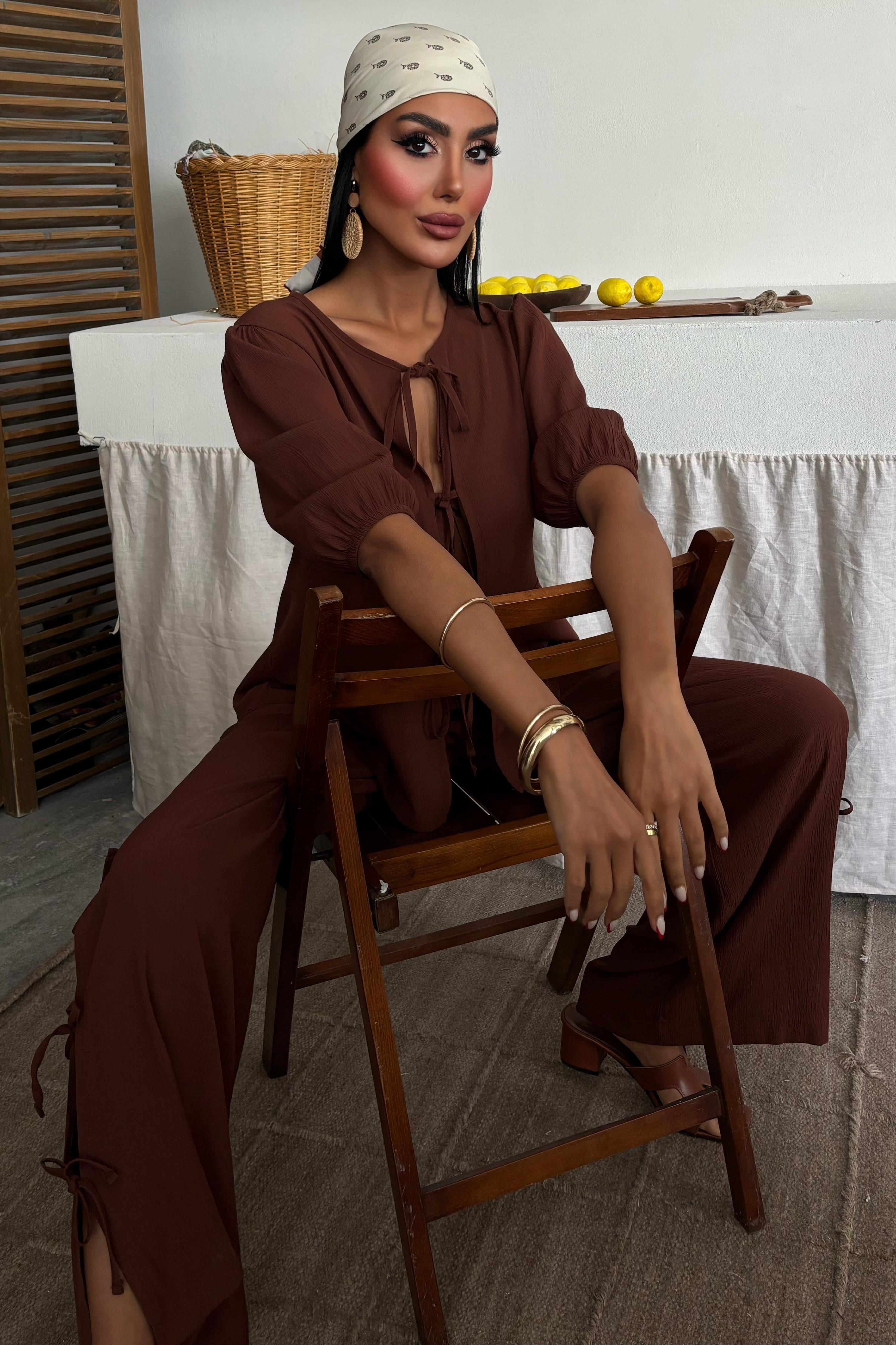 Önü Bağcıklı Paça Yırtmaçlı Kırınkıl Salaş Takım 10183 R9-J-K3