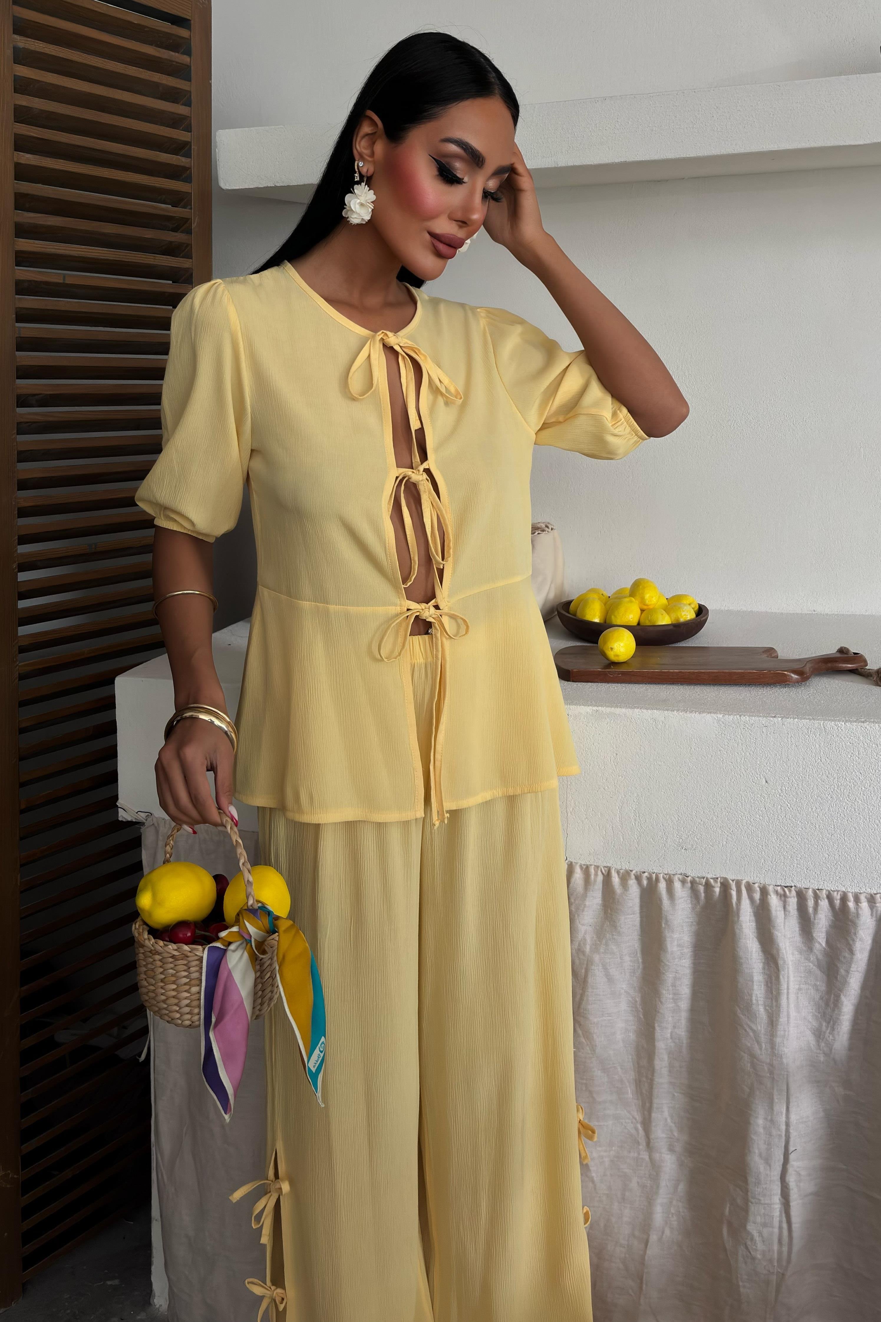 Önü Bağcıklı Paça Yırtmaçlı Kırınkıl Salaş Takım 10183 R9-J-K3