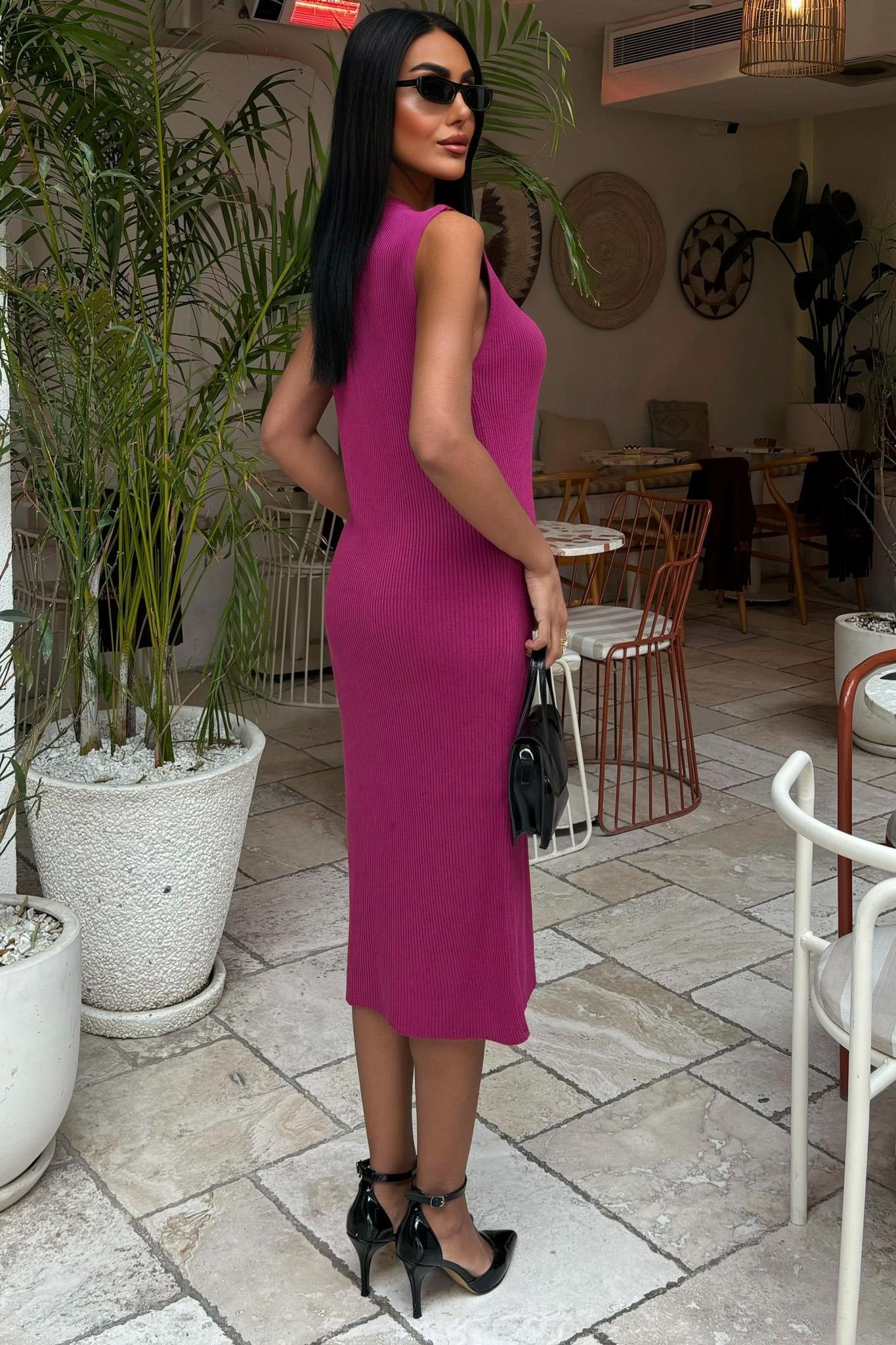 Önü Düğmeli Fitilli Kolsuz Elbise 2832 R2-A-K4