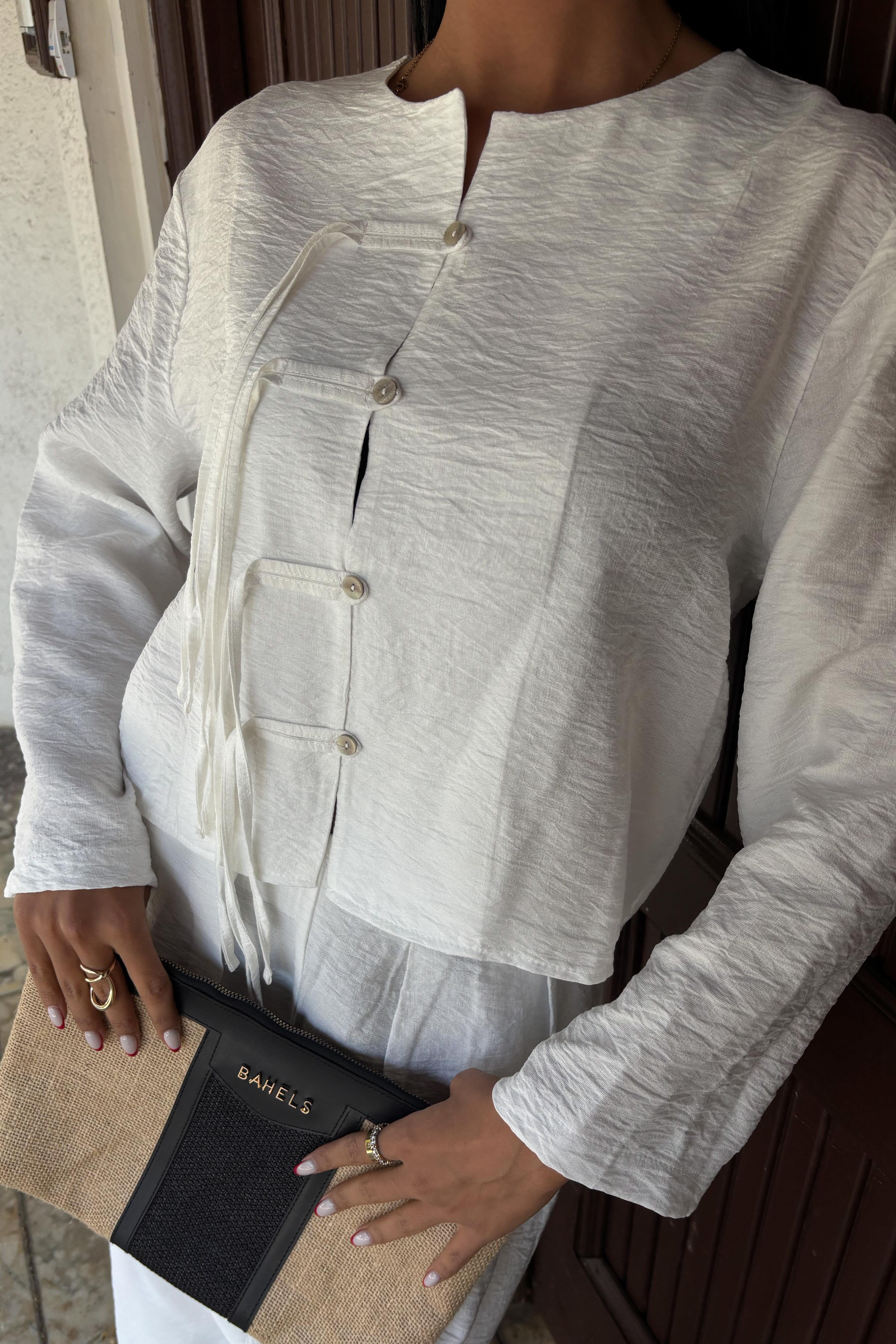 Önü İnce Kordon Detaylı ve Double Paça Pantolonlu Takım 10180 R7-K-K2