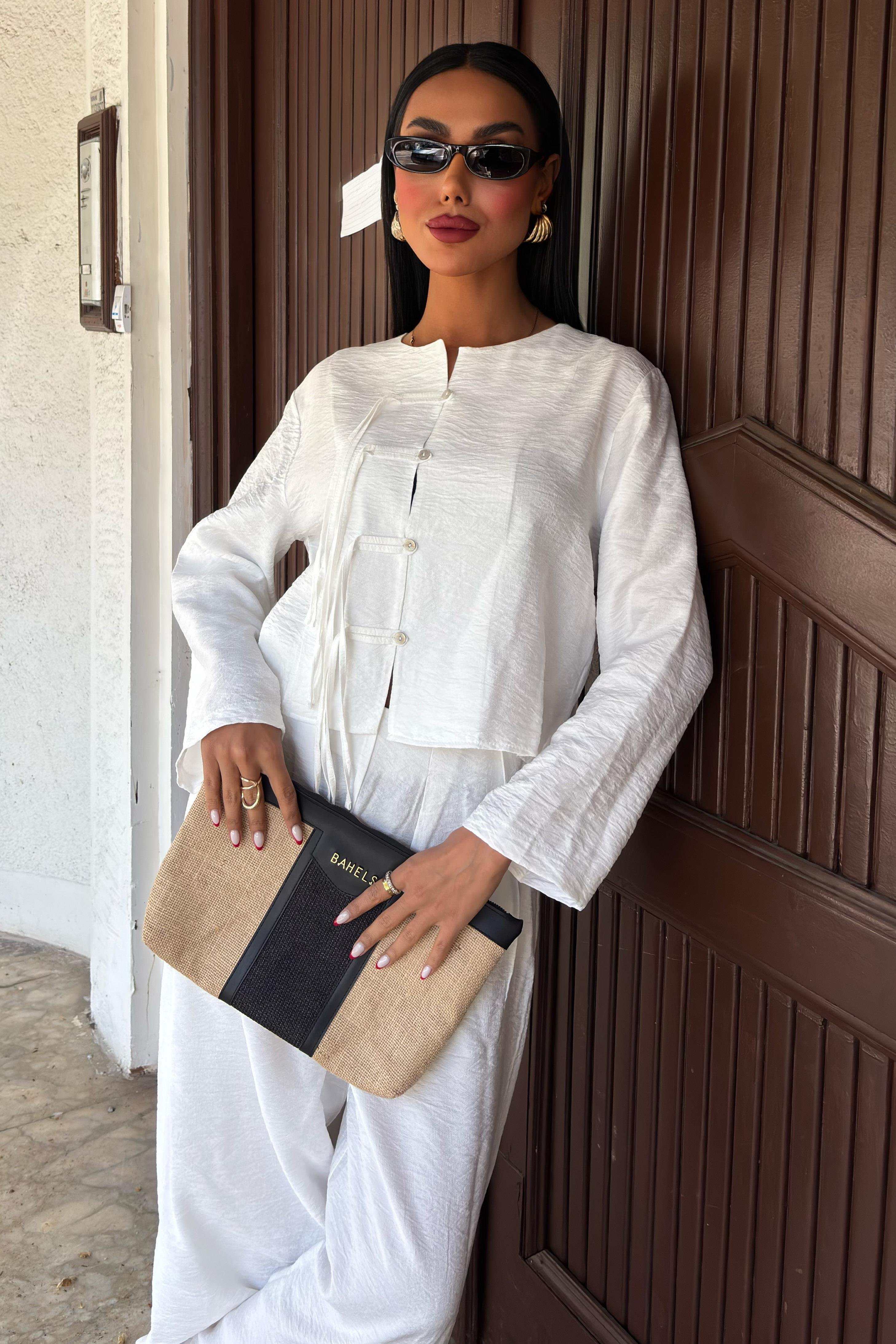 Önü İnce Kordon Detaylı ve Double Paça Pantolonlu Takım 10180 R7-K-K2