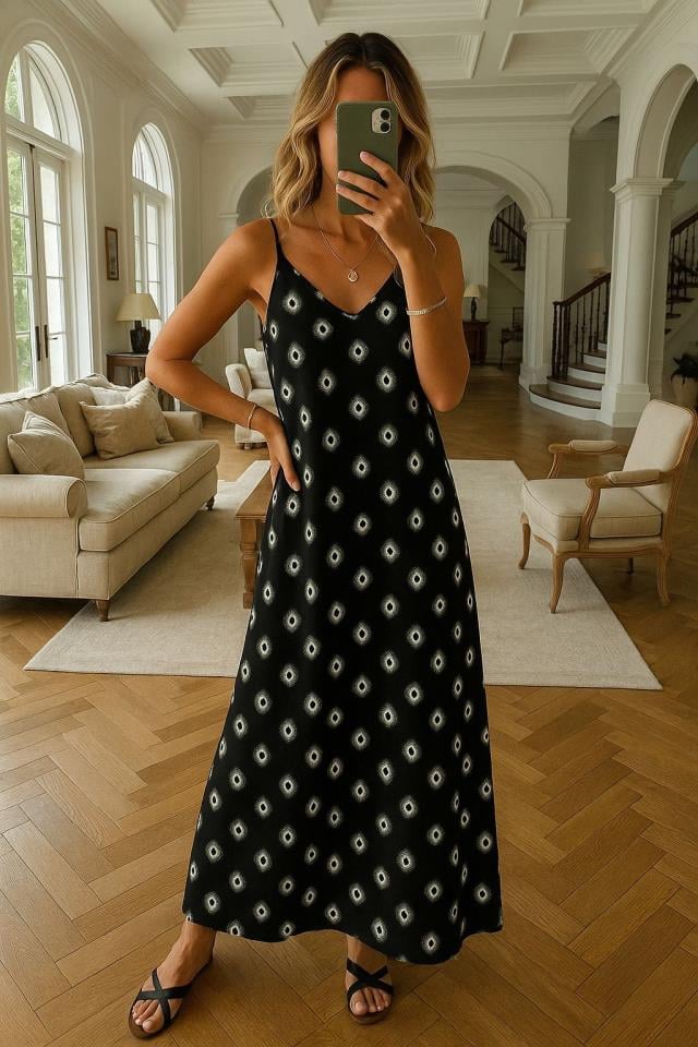 ÖZEL FİYAT Digital Baskı V Yaja Süprem Kumaş Elbise