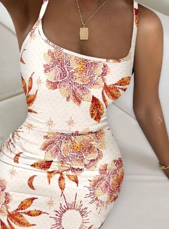 ÖZEL FİYAT İp Askılı Digital Baskı Elbise