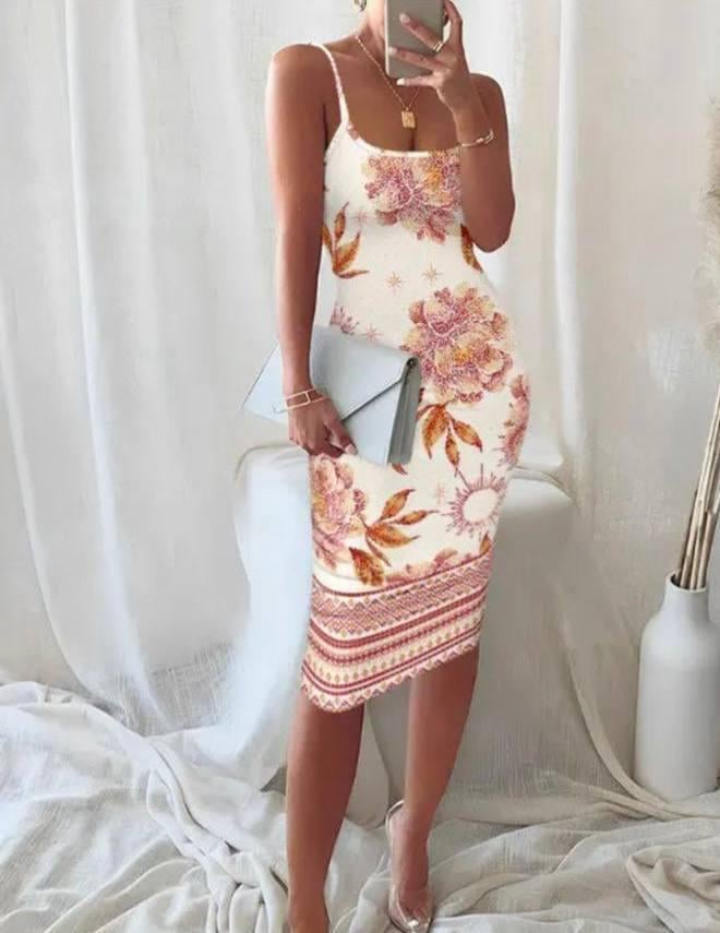 ÖZEL FİYAT İp Askılı Digital Baskı Elbise