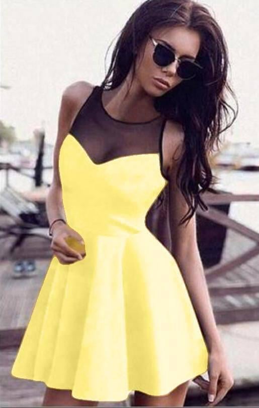 ÖZEL FİYAT Scuba Dalgıç Kumaş Tül Detay Elbise