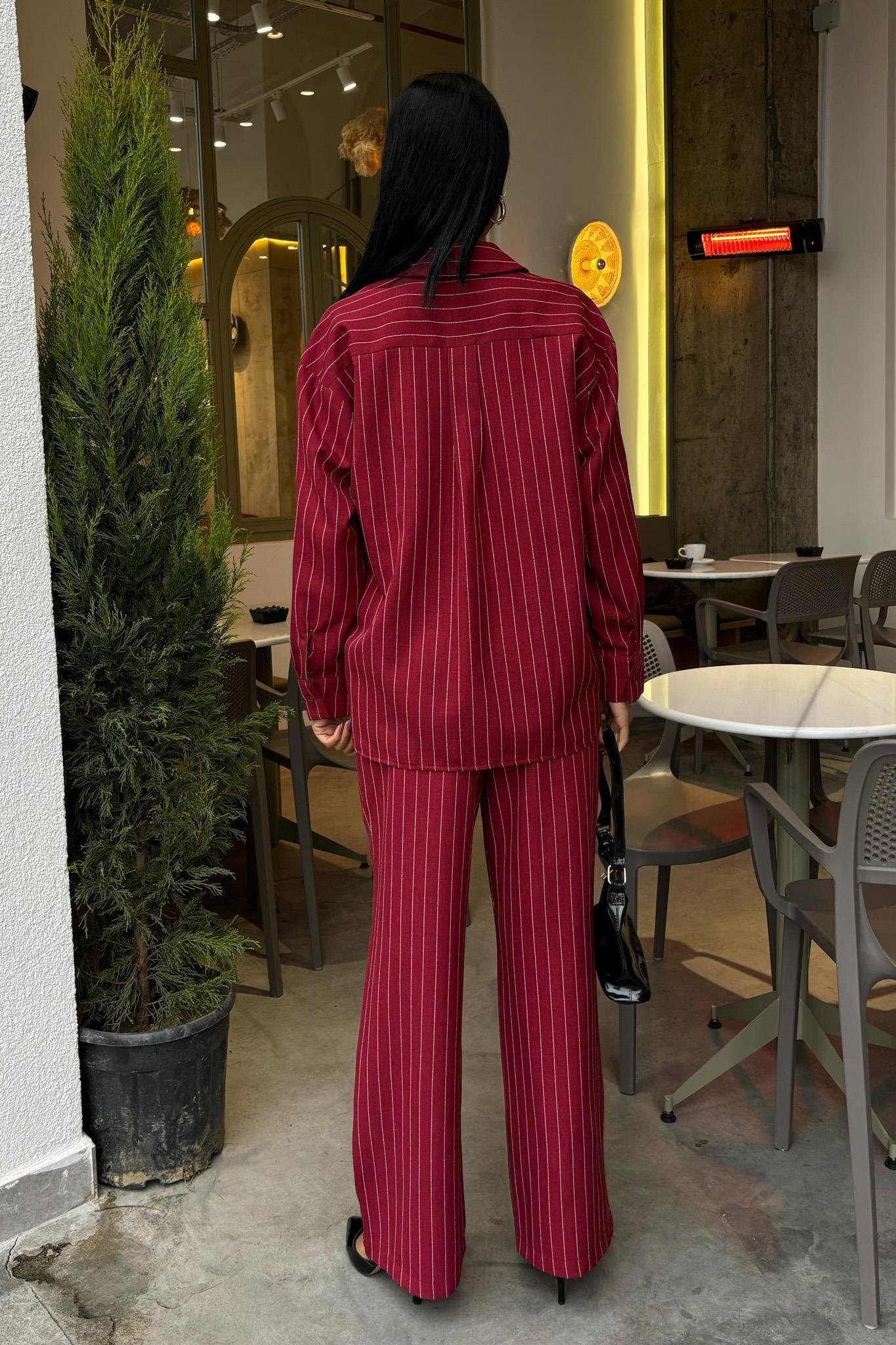 Palazzo Pantolonlu Çizgili Takım 10092 R8-B-K5