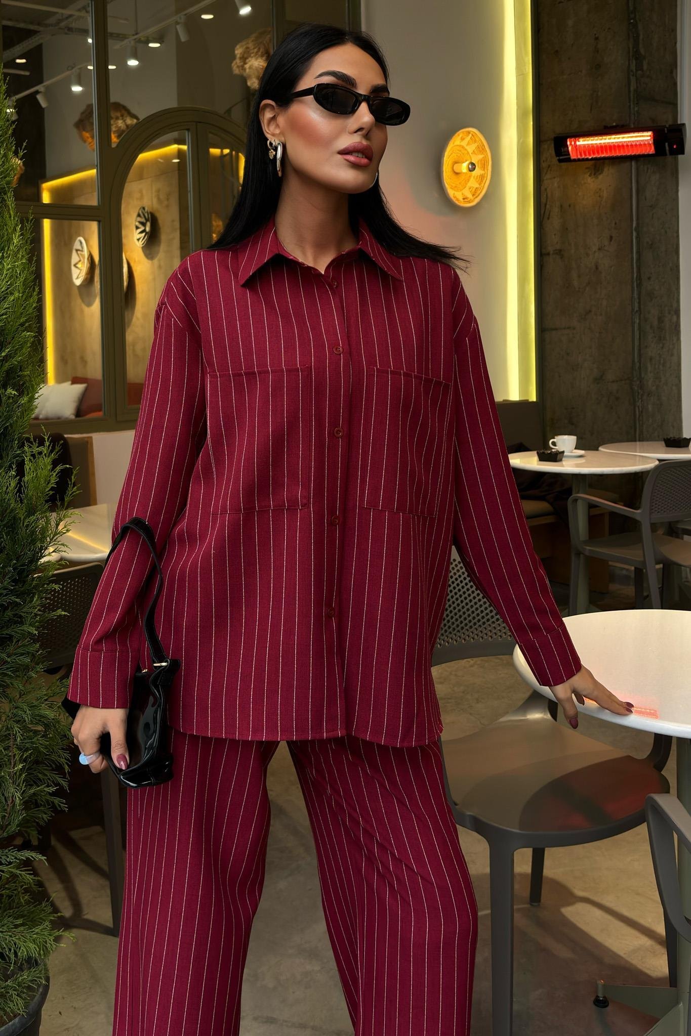 Palazzo Pantolonlu Çizgili Takım 10092 R8-B-K5