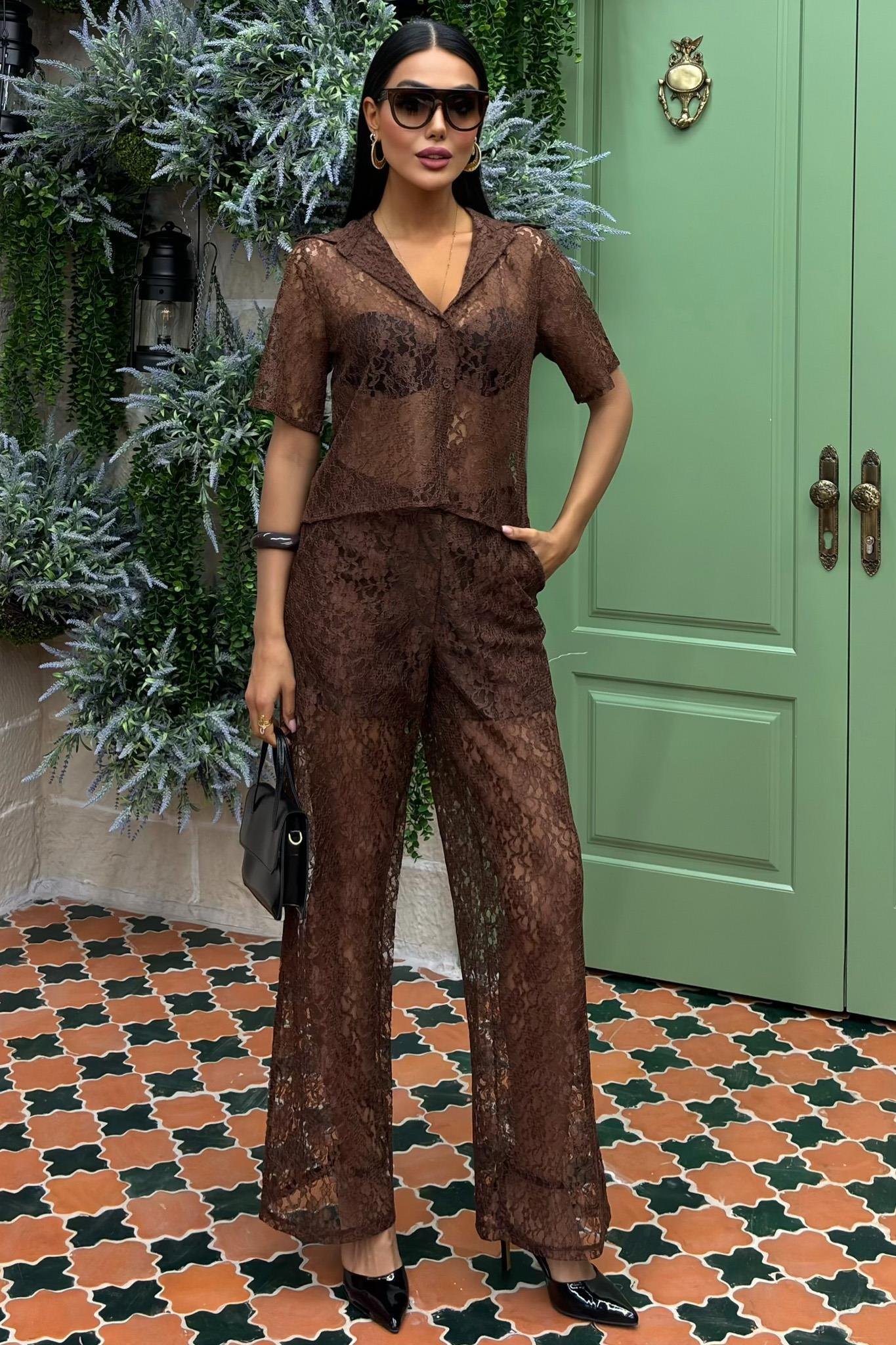 Pantolonu Astarlı Dantel İkili Takım 10119 R9-J-K2