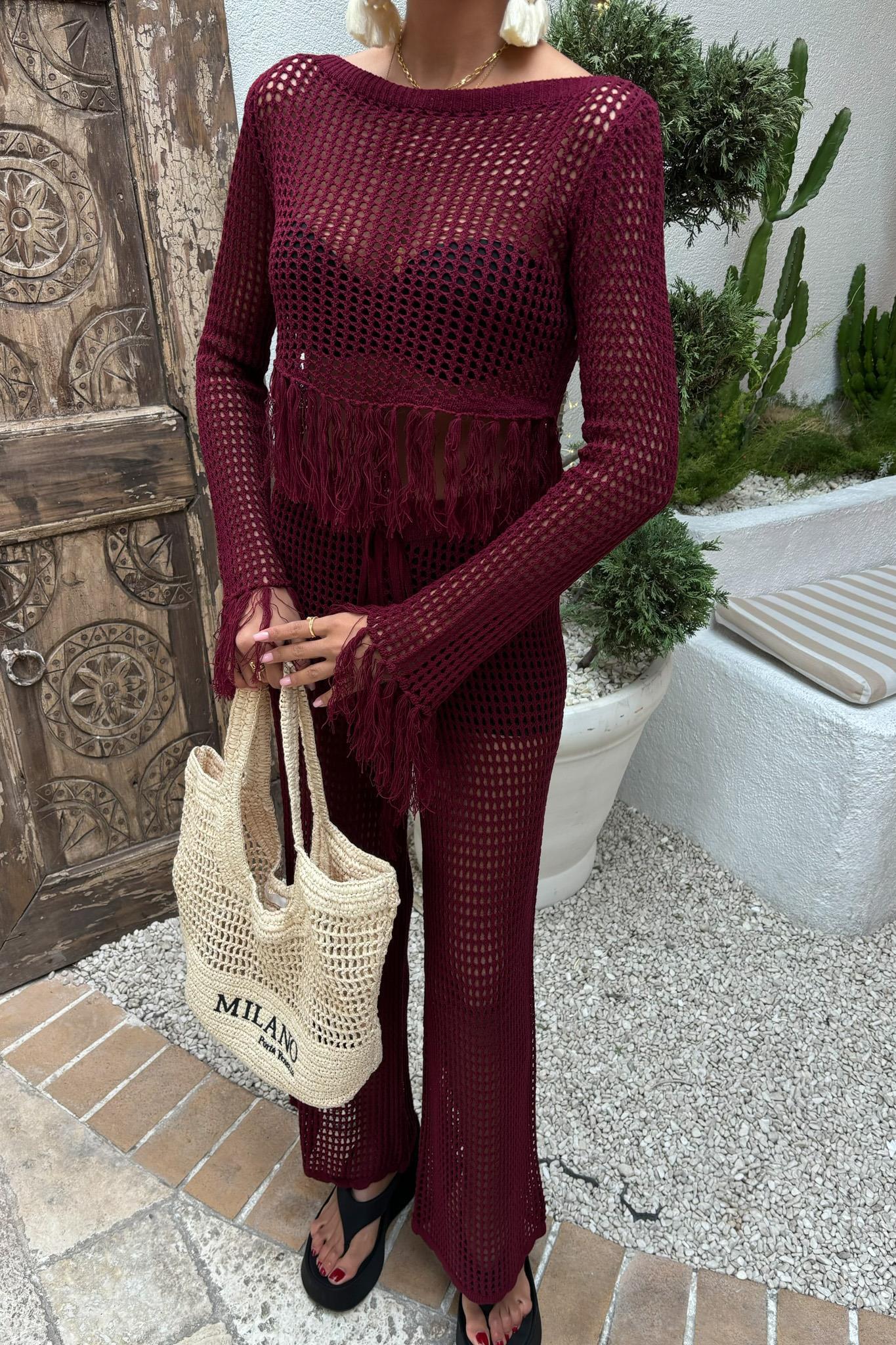 Püskül Detaylı Ajurlu Triko Takım 10085 R2-K-K4