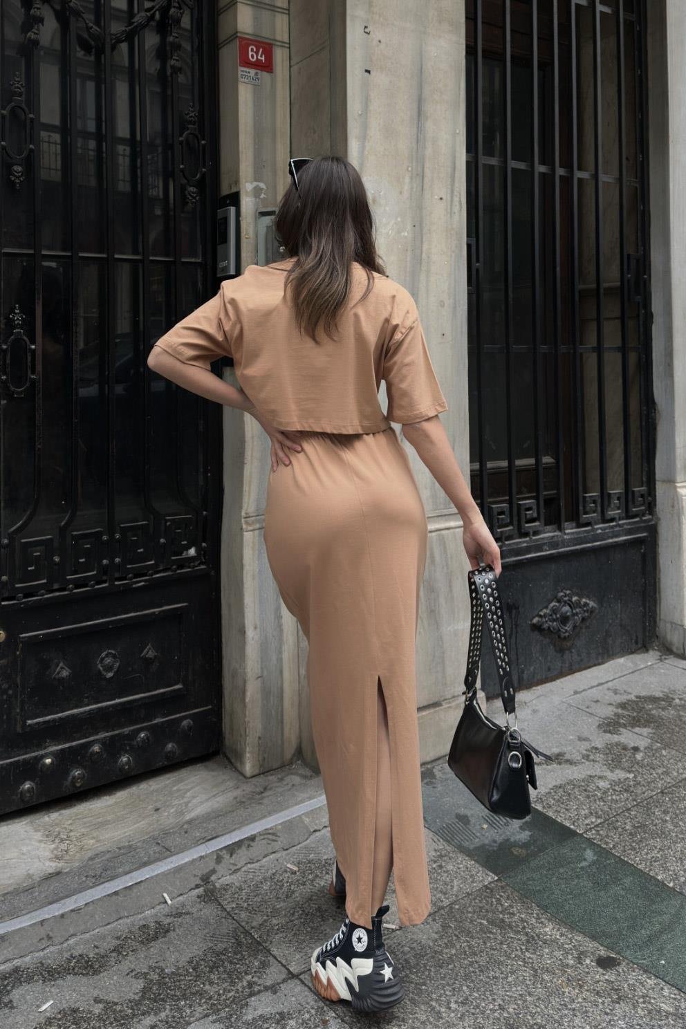 Rachel Crop Top Etek Takım 9781 08