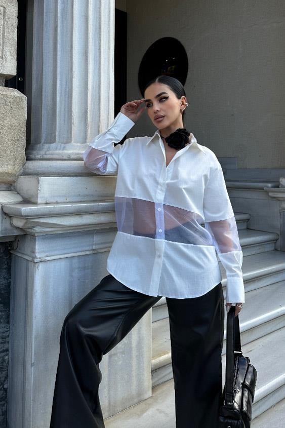 Raquel Organze Detaylı Gömlek 3330-08