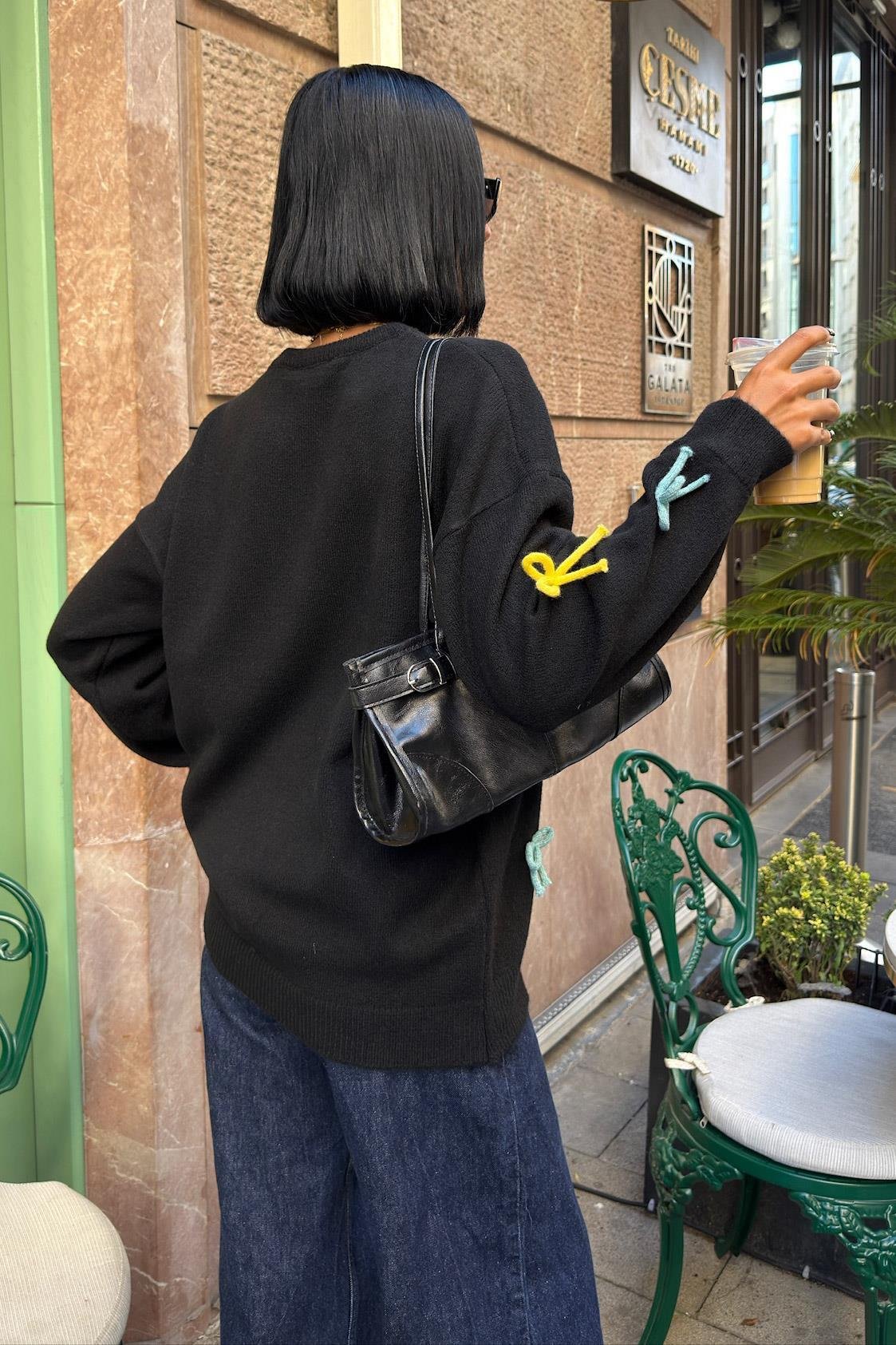 Renkli Fiyonk Detaylı Triko Kazak 1372 R3-A-K1