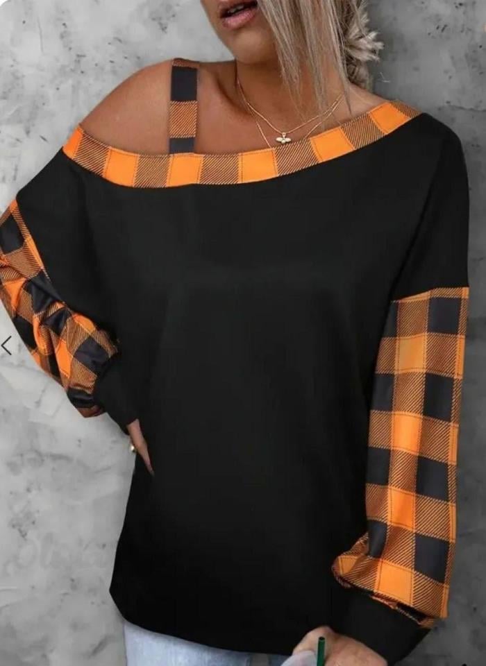 Scuba Dalgıç Kumaş Ekose Desen Tek Askılı Bluz