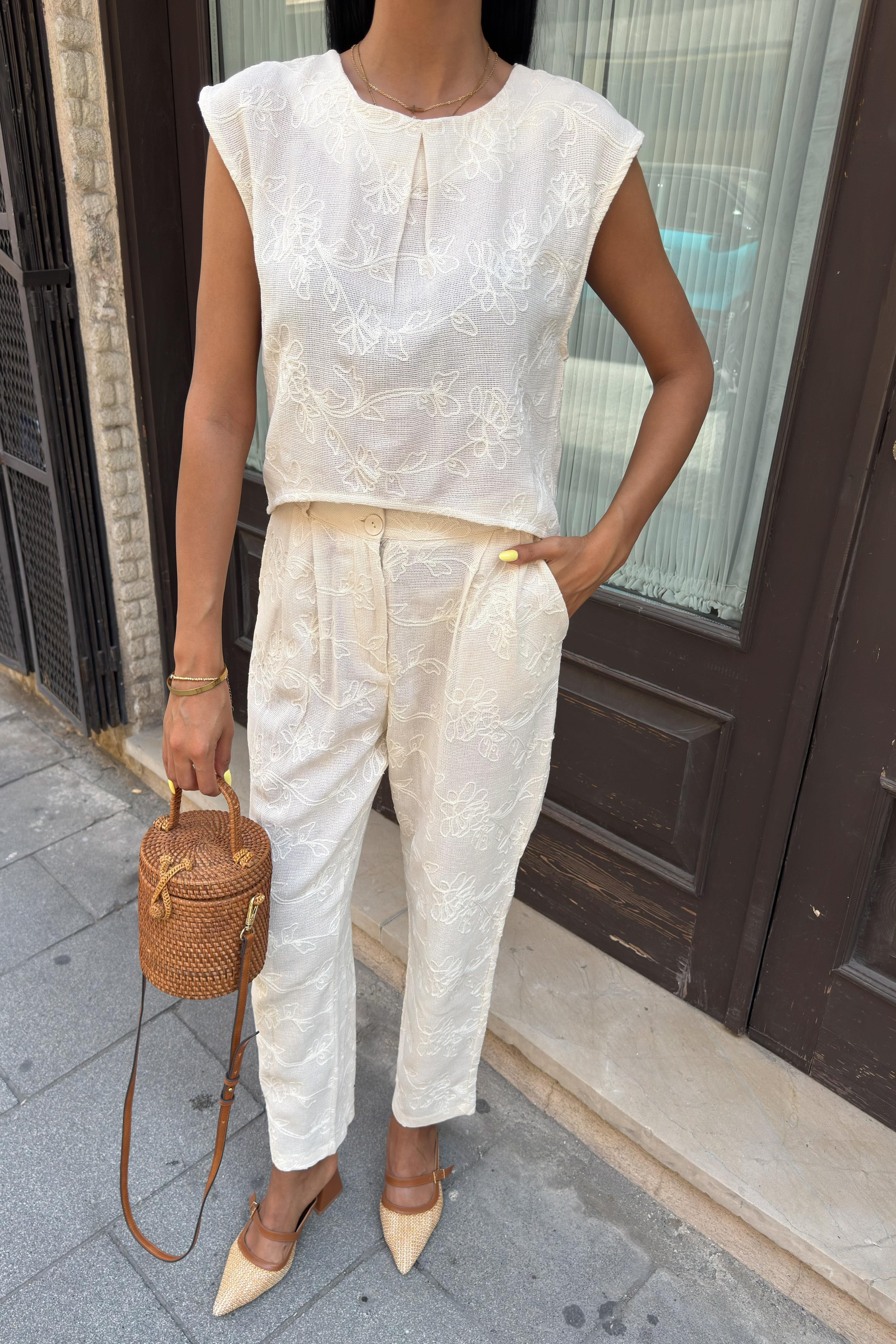 Shalina Süzüne Nakışlı Crop Takım 9796-08 R9-K-K5