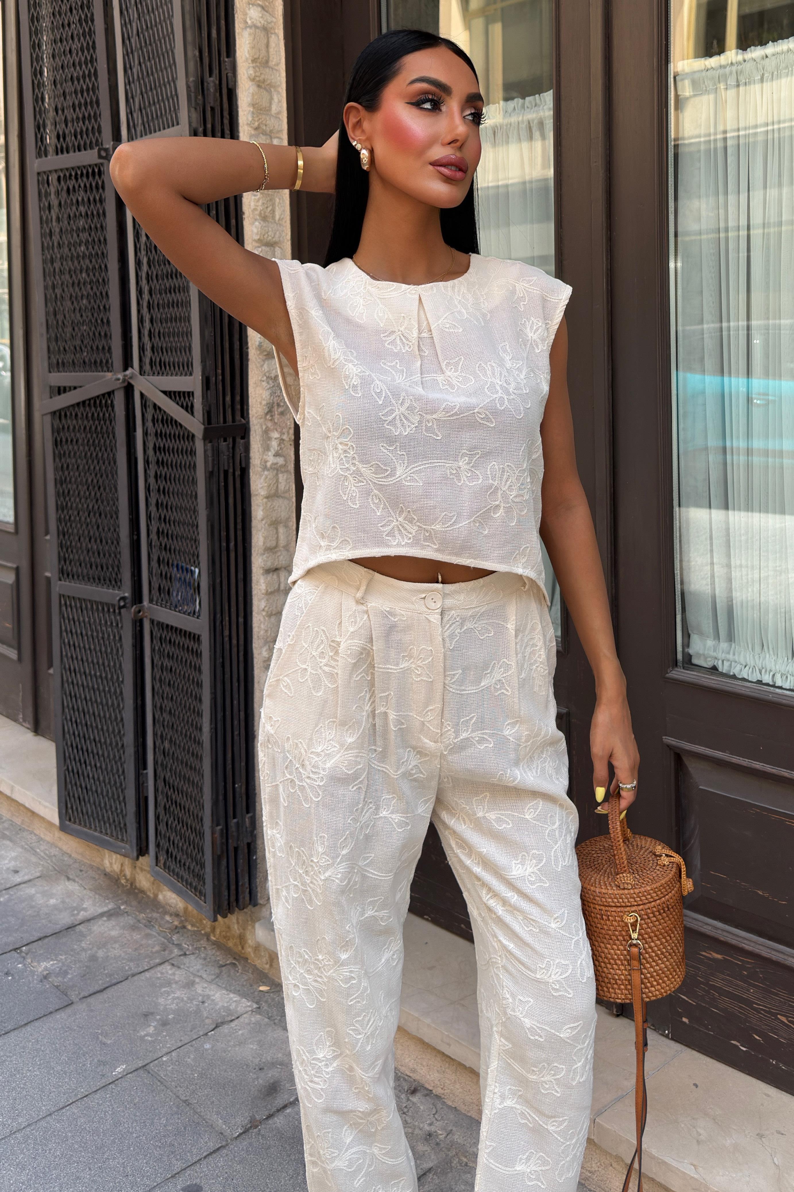 Shalina Süzüne Nakışlı Crop Takım 9796-08 R9-K-K5