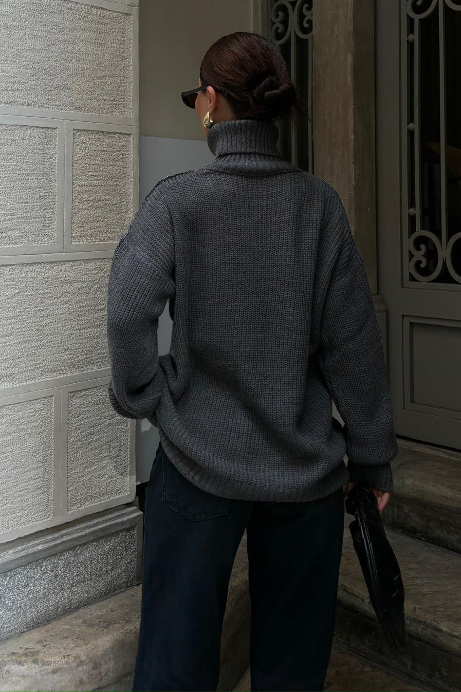 Sim Püskül Detaylı Triko Kazak 1341 R3-D-K5