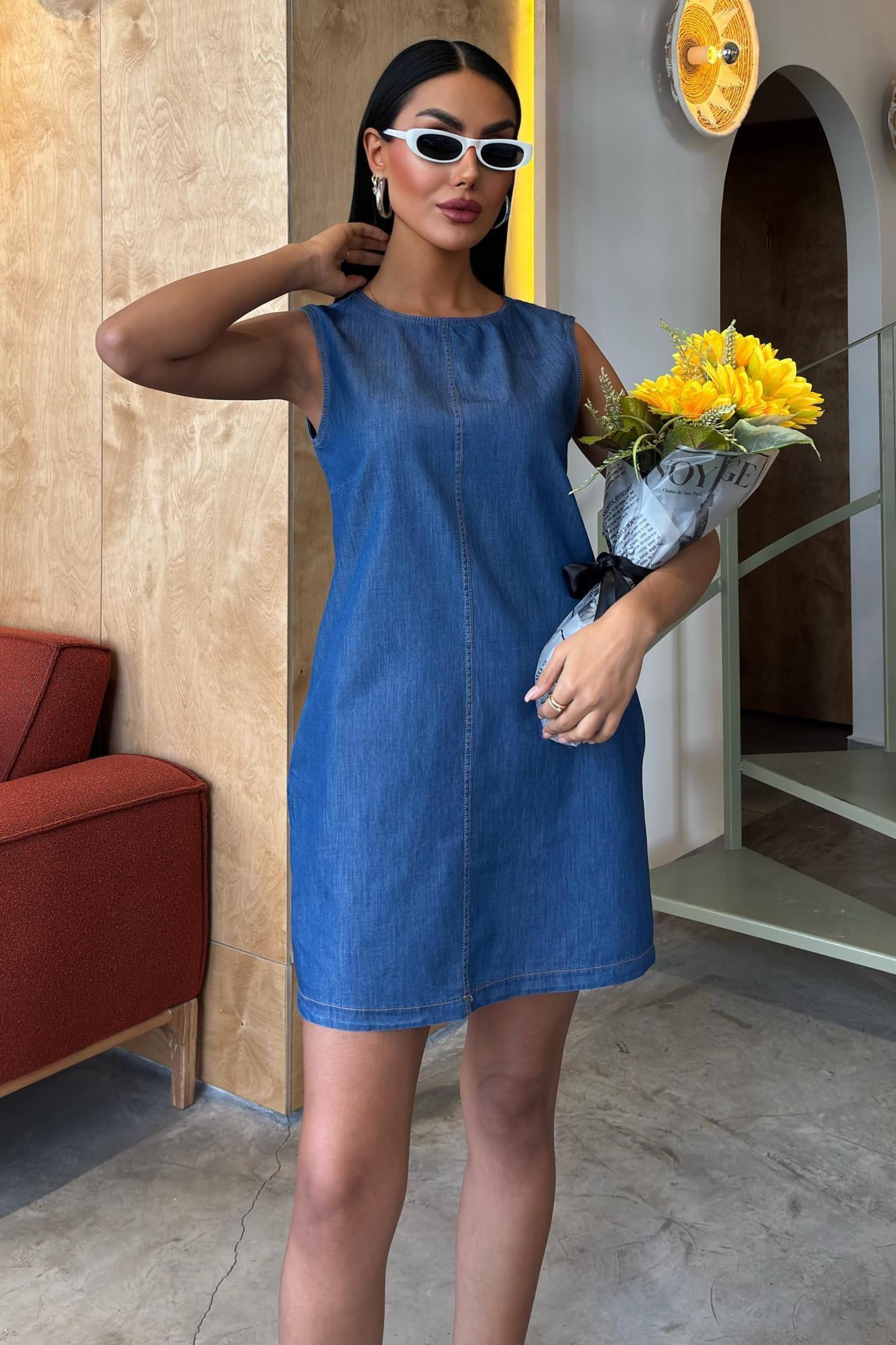 Sırt Bağcıklı Tensel Elbise 2880