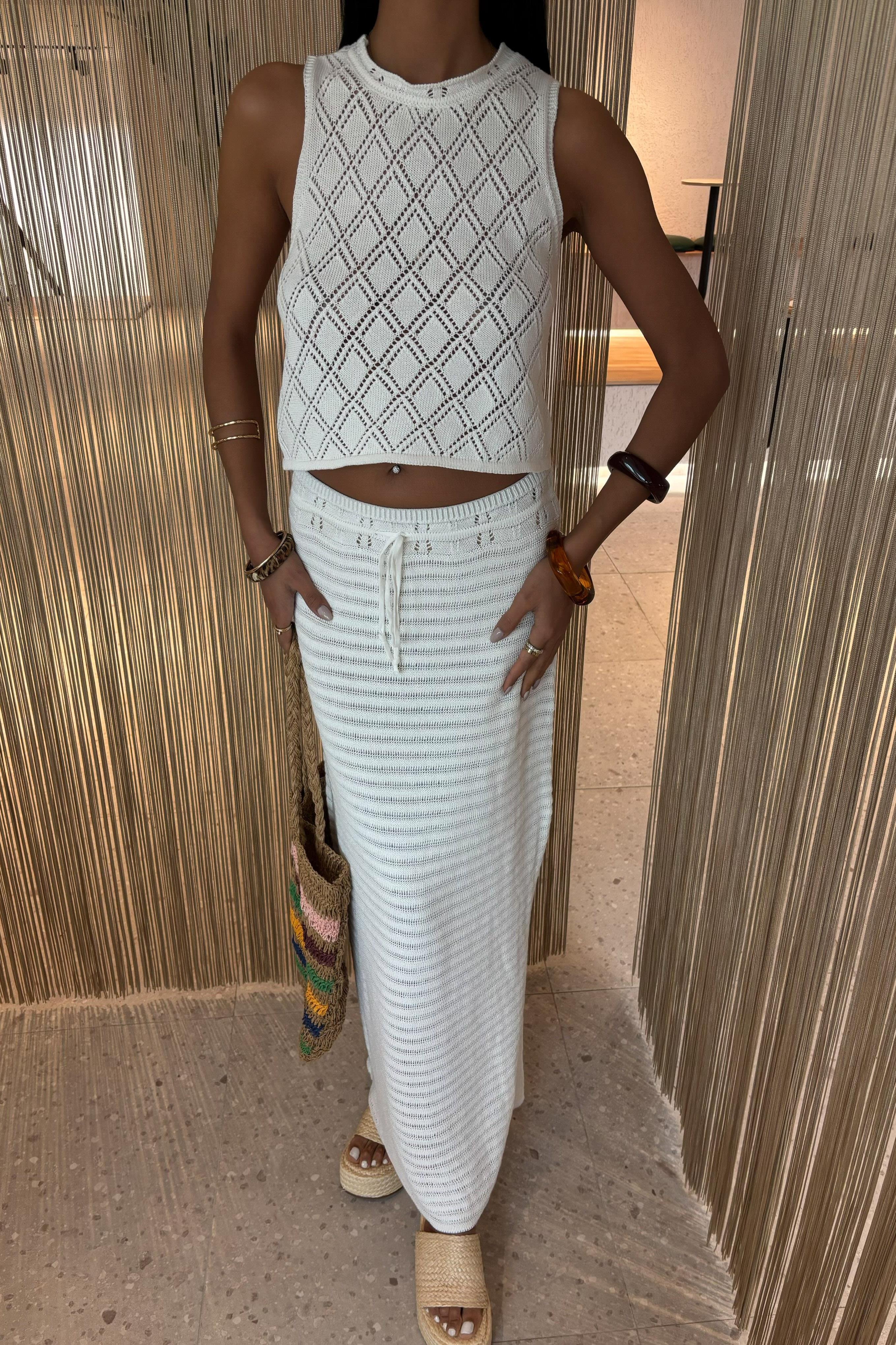 Sırt Çapraz Detay Ajurlu Triko Takım 10097 R1-J-K5