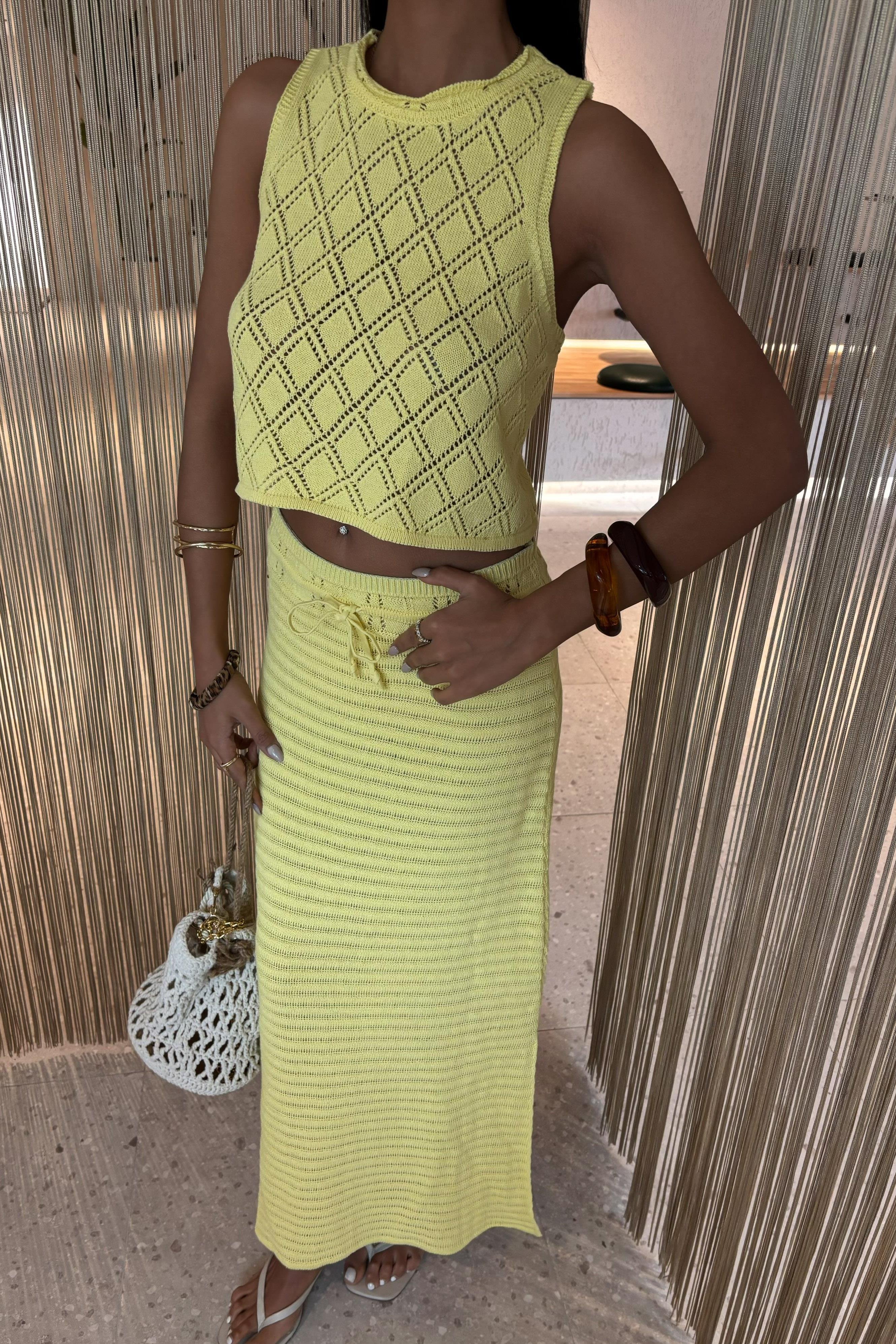 Sırt Çapraz Detay Ajurlu Triko Takım 10097 R1-J-K5