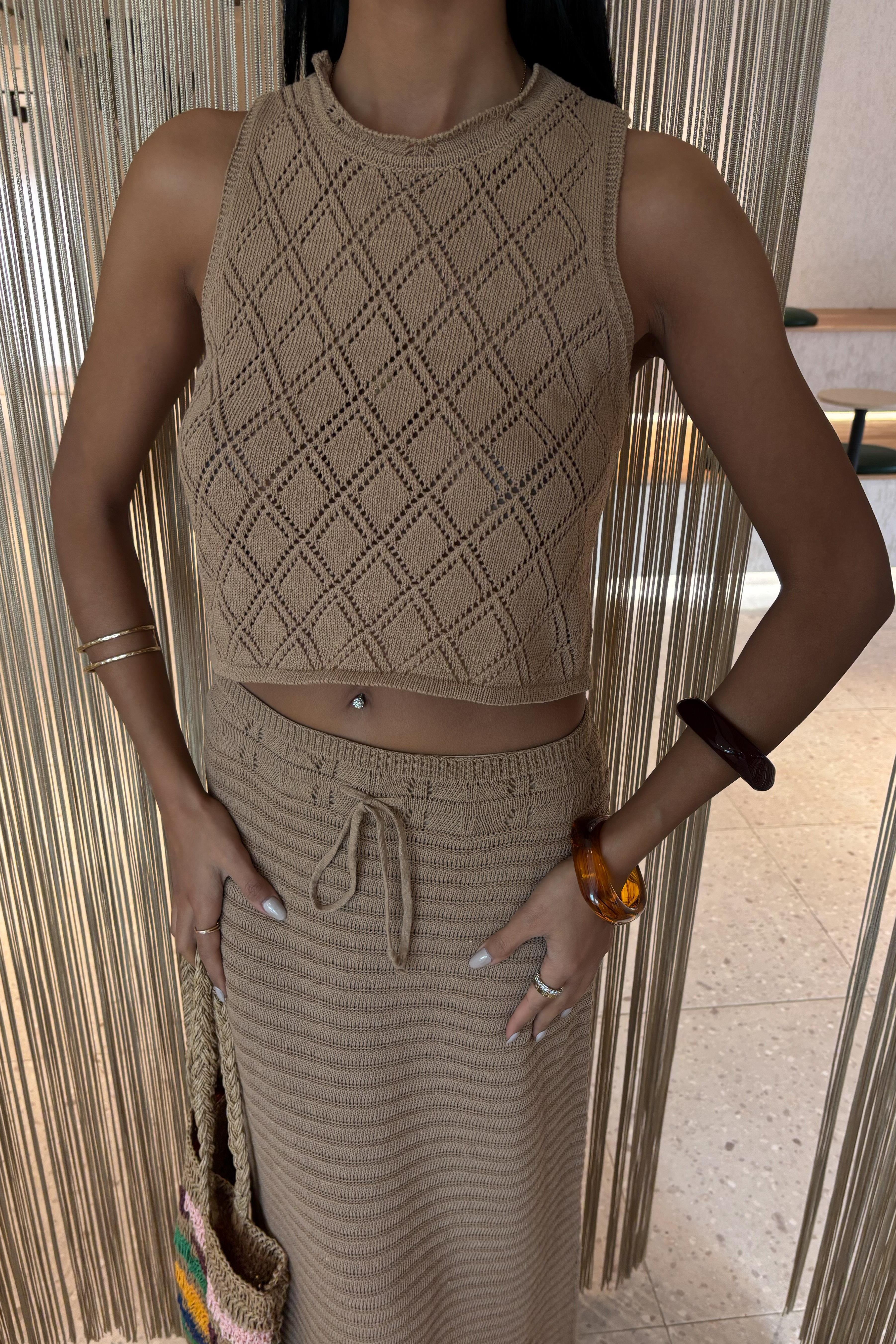 Sırt Çapraz Detay Ajurlu Triko Takım 10097 R1-J-K5