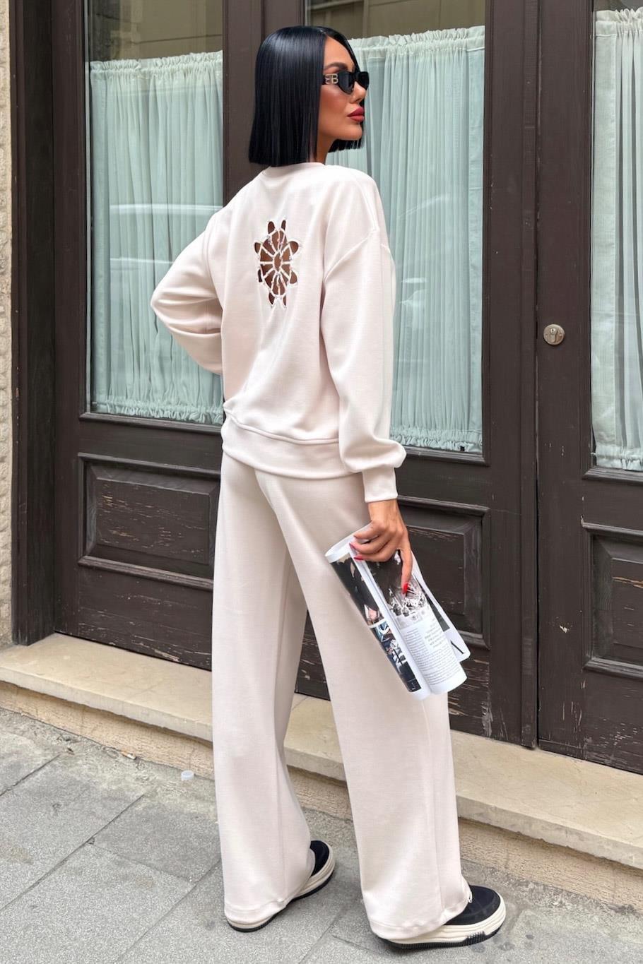 Sırtı Aksesuar Dekolteli Modal Takım 10253 R5-A-K1