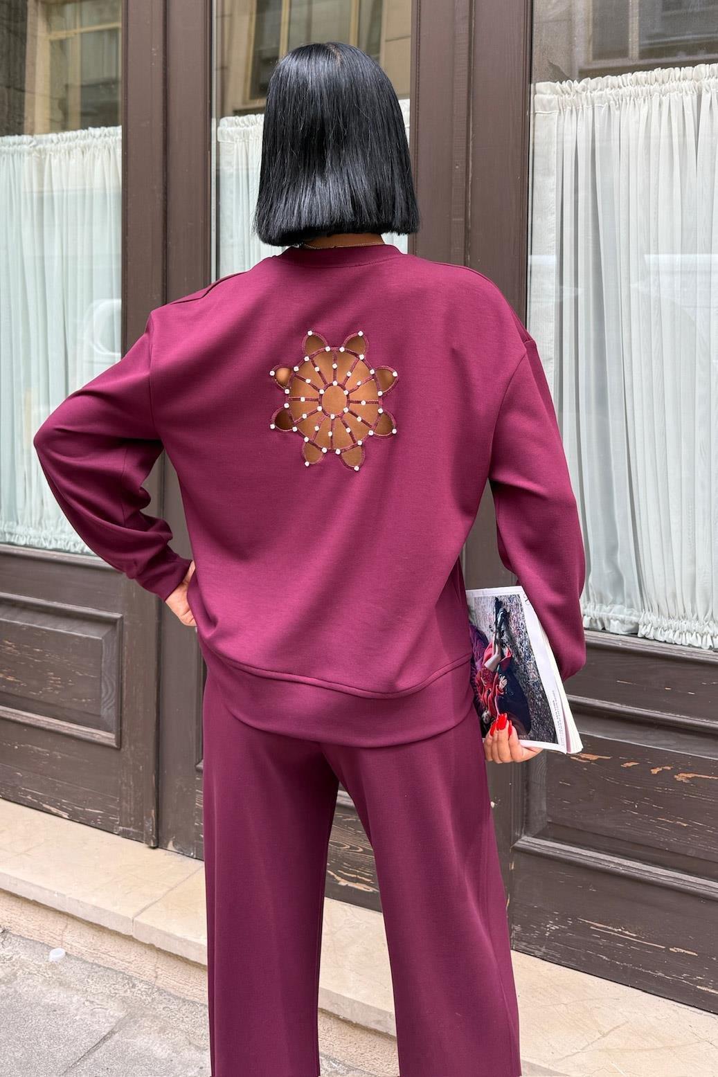 Sırtı Aksesuar Dekolteli Modal Takım 10253 R5-A-K1