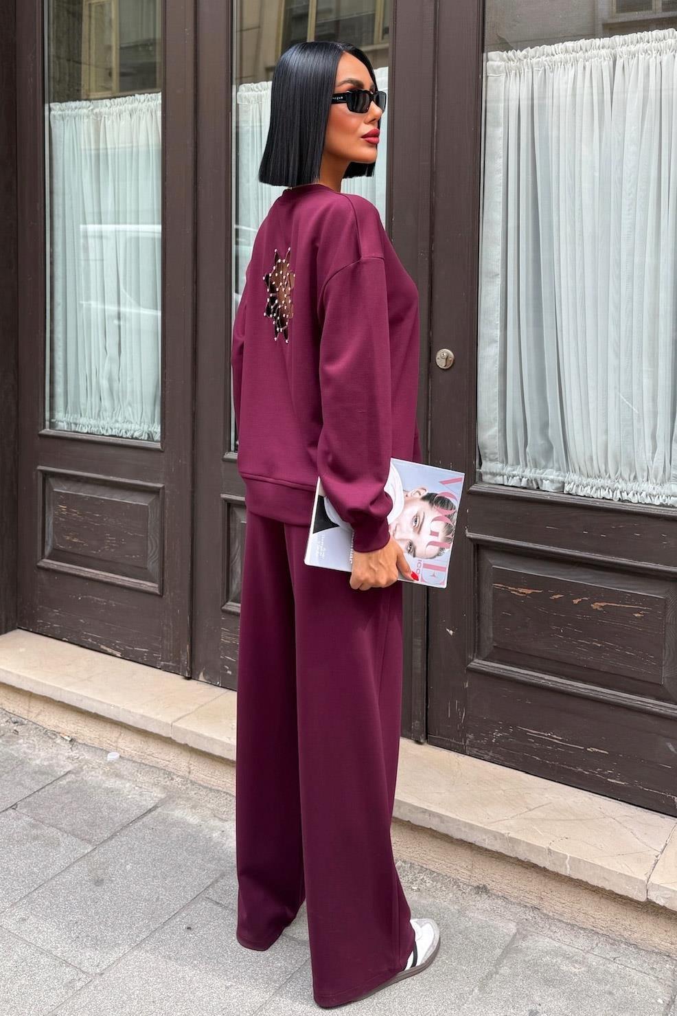 Sırtı Aksesuar Dekolteli Modal Takım 10253 R5-A-K1