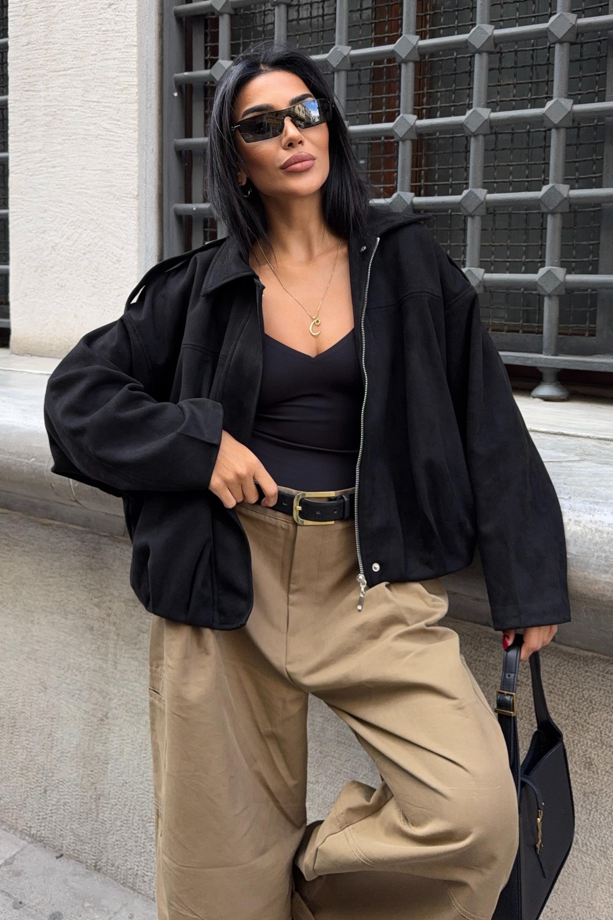 Süet Kumaş Premium Bomber Ceket 6129