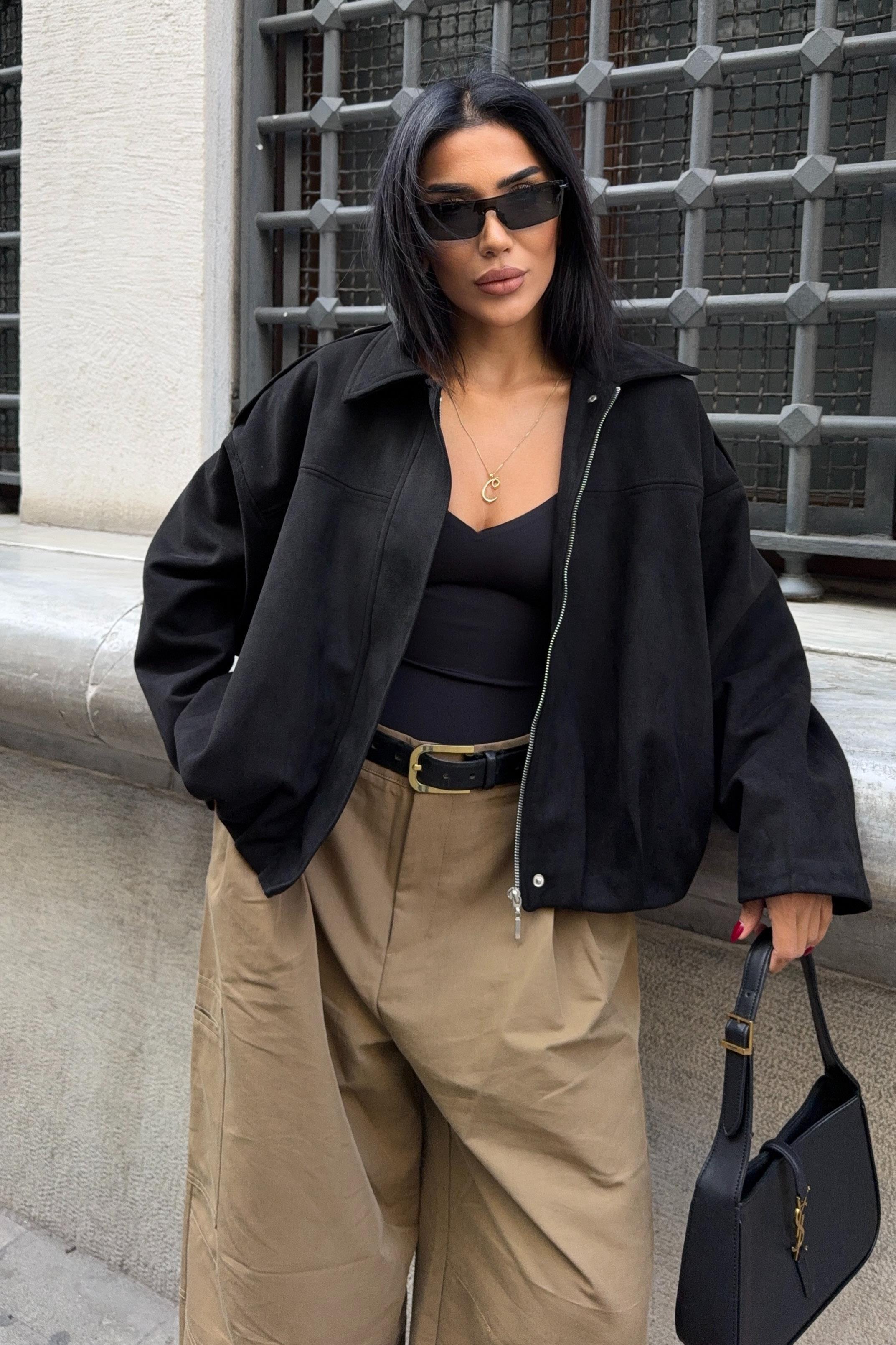 Süet Kumaş Premium Bomber Ceket 6129