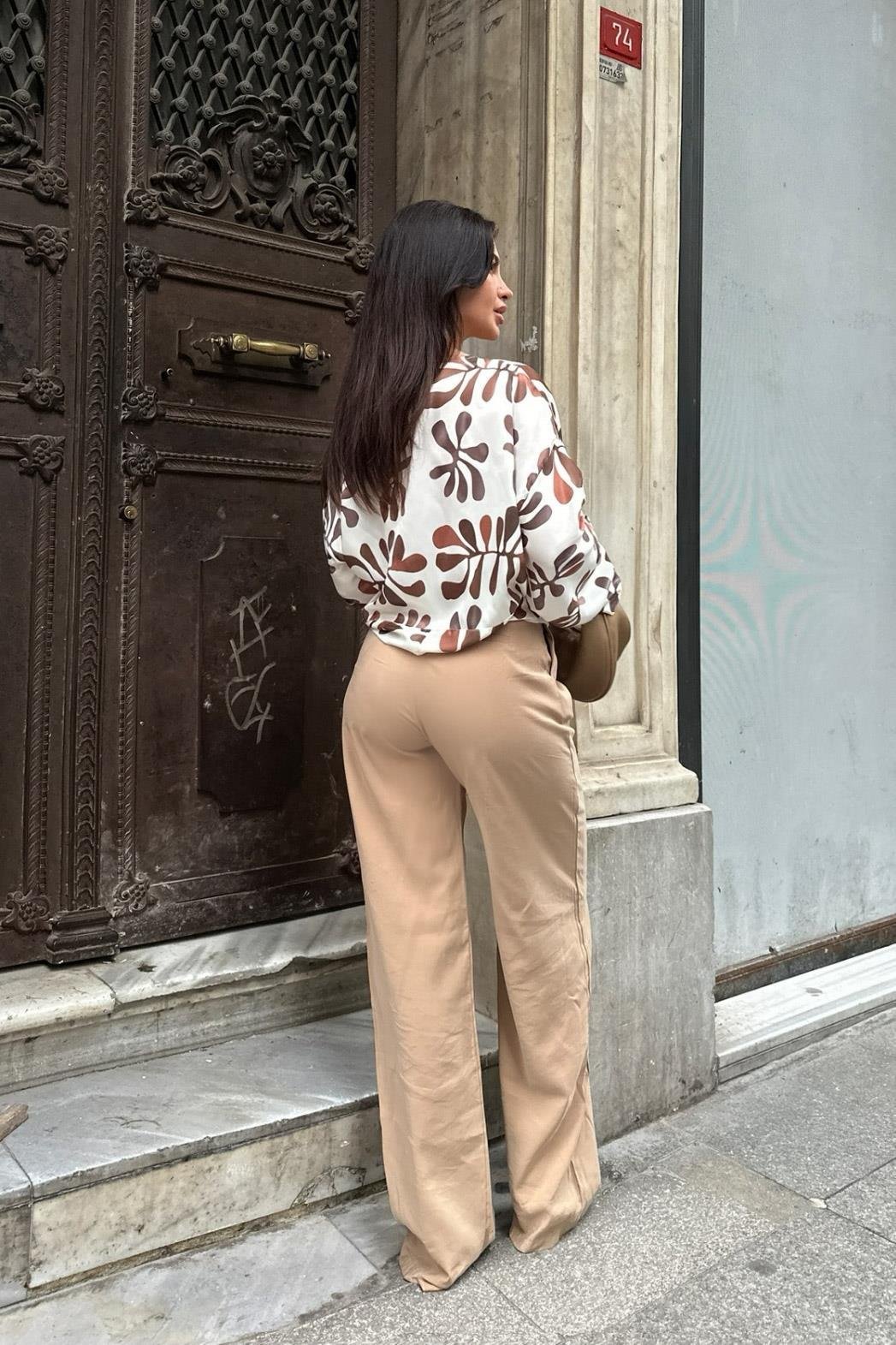 Sylvia Bağlamalı Saten Gömlek 3373-08