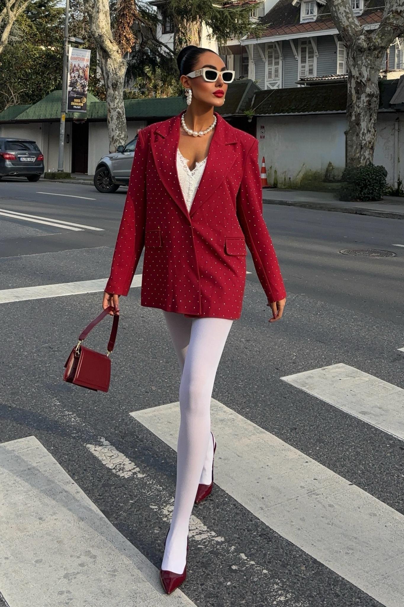 Taş Detaylı Premium Blazer Ceket 6122 R7-D-K3