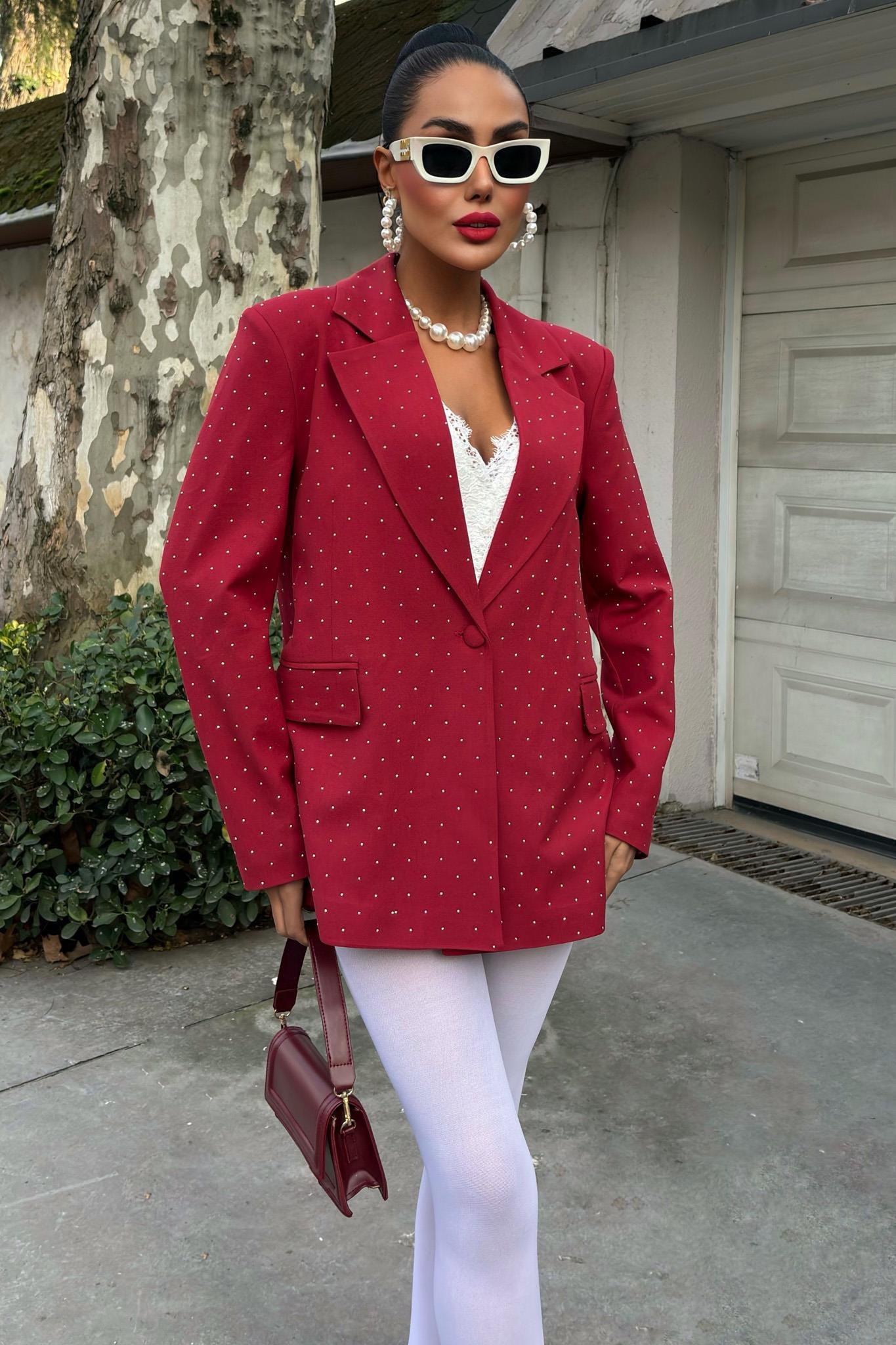 Taş Detaylı Premium Blazer Ceket 6122 R7-D-K3