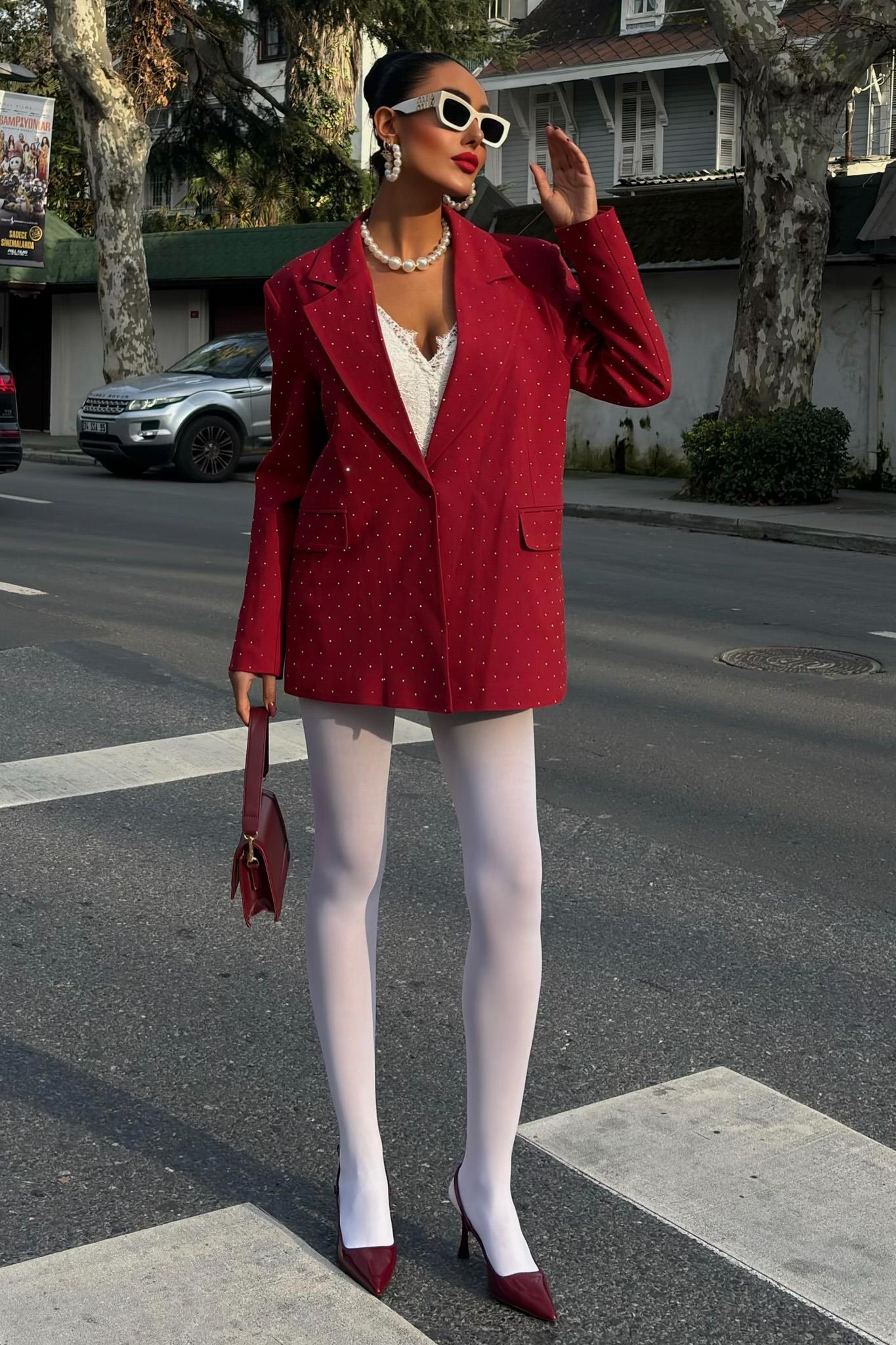 Taş Detaylı Premium Blazer Ceket 6122 R7-D-K3