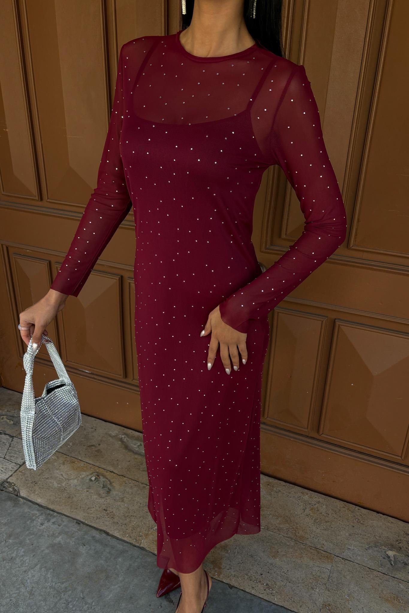 Taş İşlemeli Premium Tül Elbise 2829 R5-H-K3