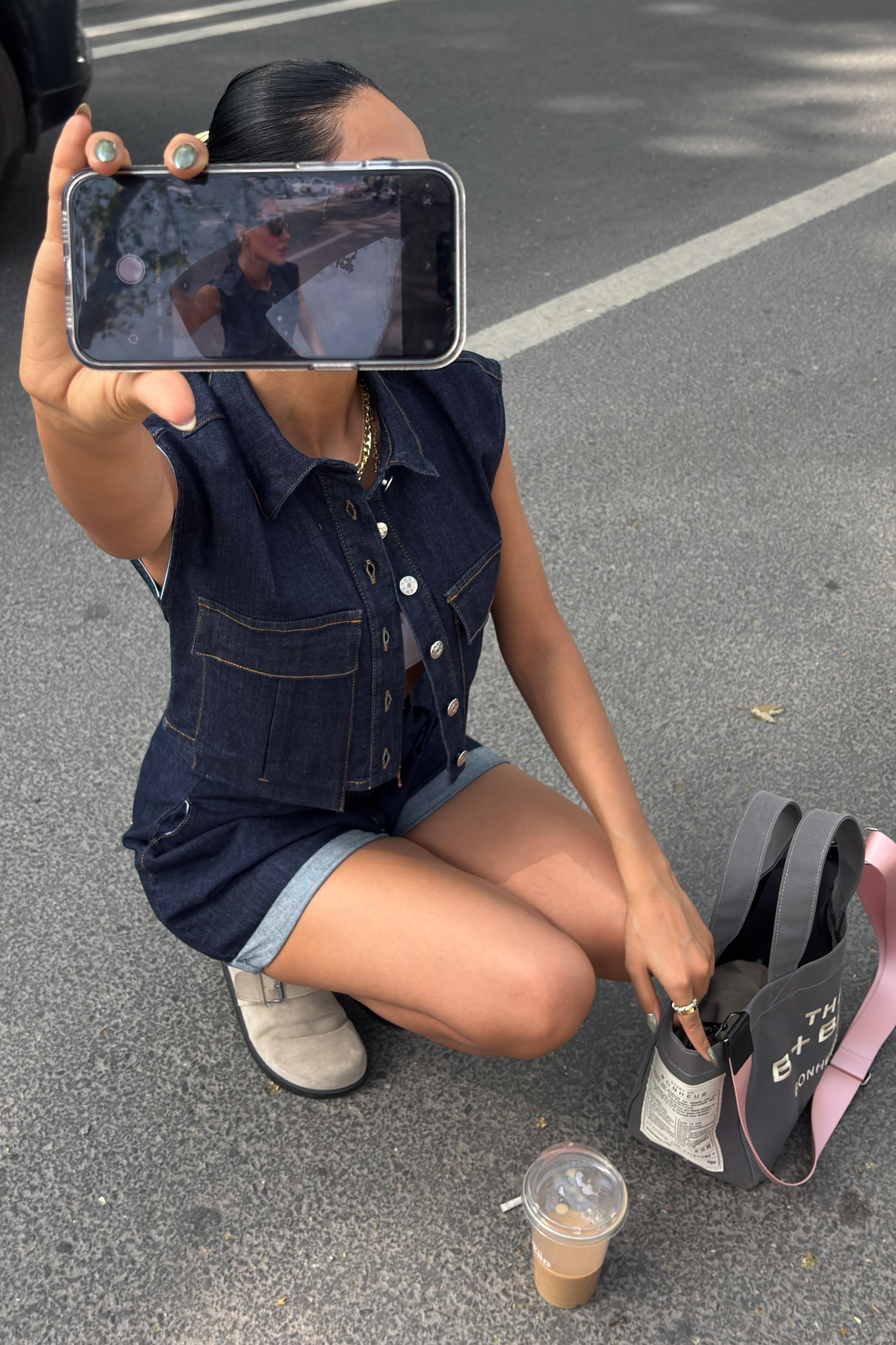 Uzun Cep ve Double Paça Detaylı Denim Takım 10198