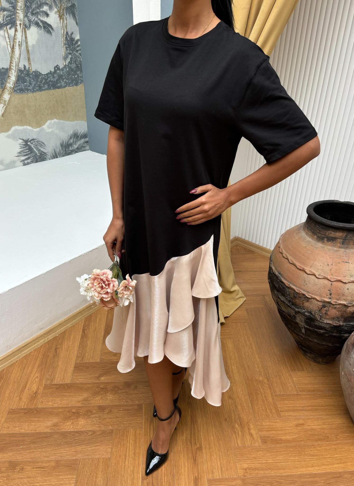 Volanlı Süprem Elbise 2864 R10-C-K3