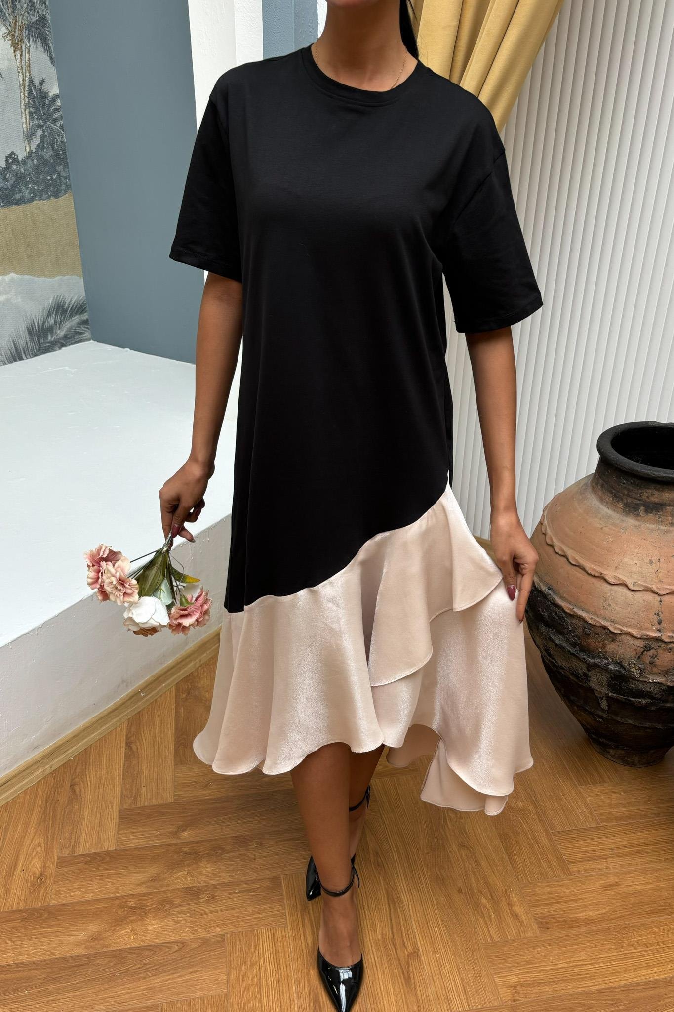 Volanlı Süprem Elbise 2864 R10-C-K3