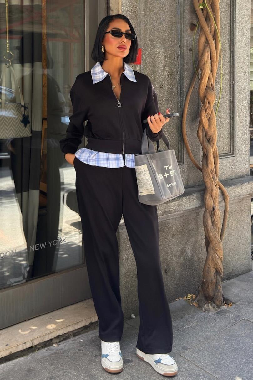 Yaka ve Etek Ucu Garnili Modal Takım 10252 R5-D-K1