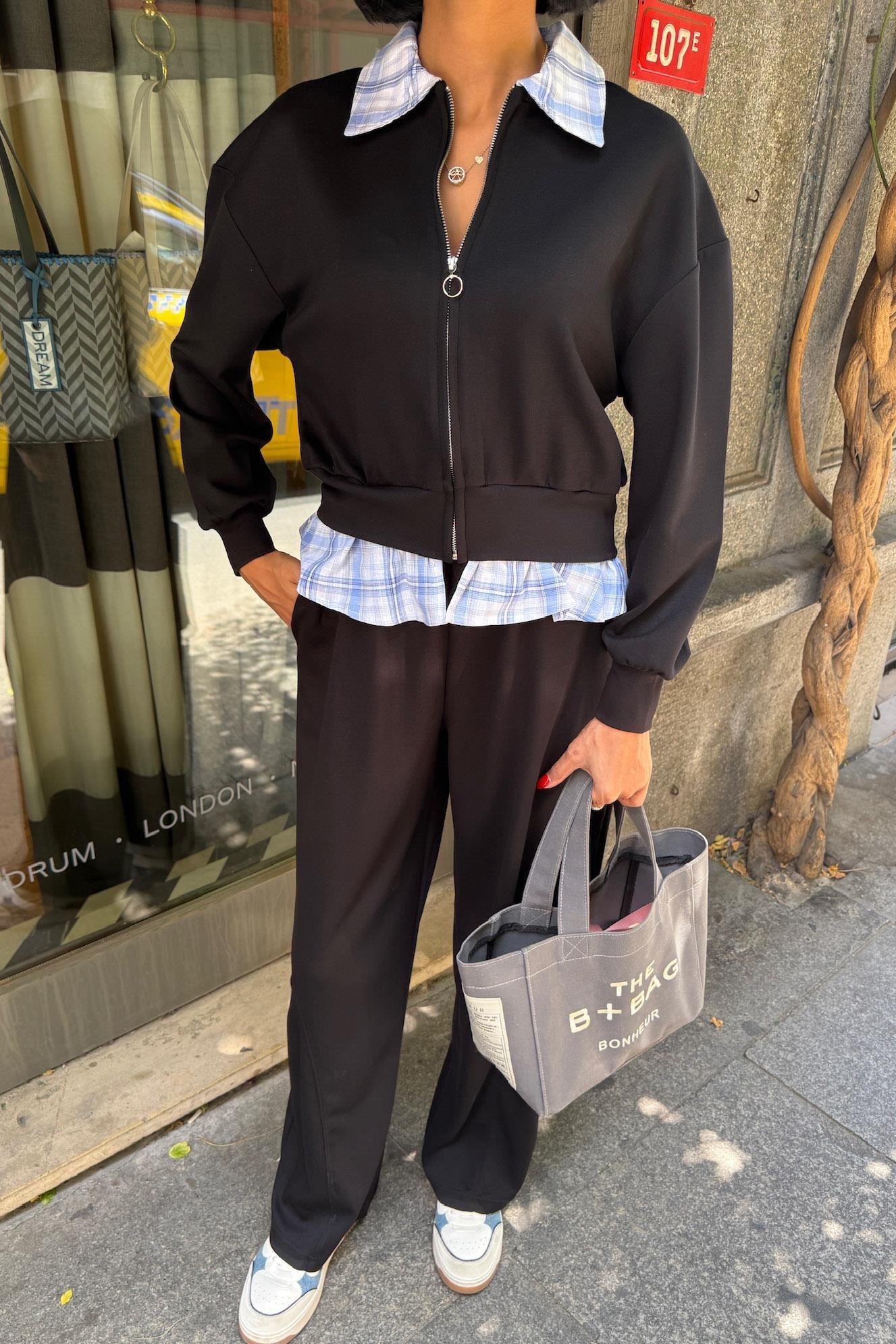 Yaka ve Etek Ucu Garnili Modal Takım 10252 R5-D-K1