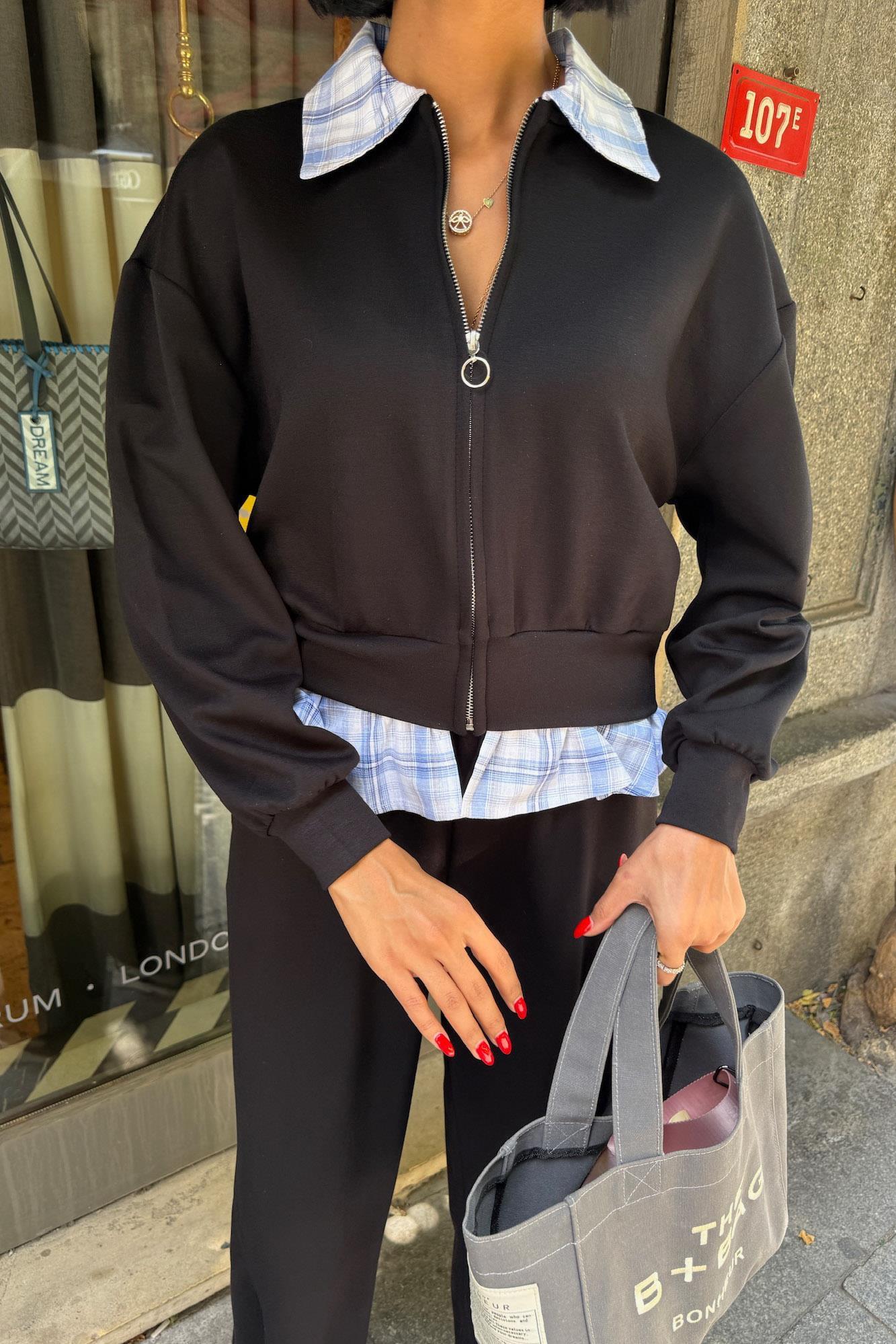 Yaka ve Etek Ucu Garnili Modal Takım 10252 R5-D-K1