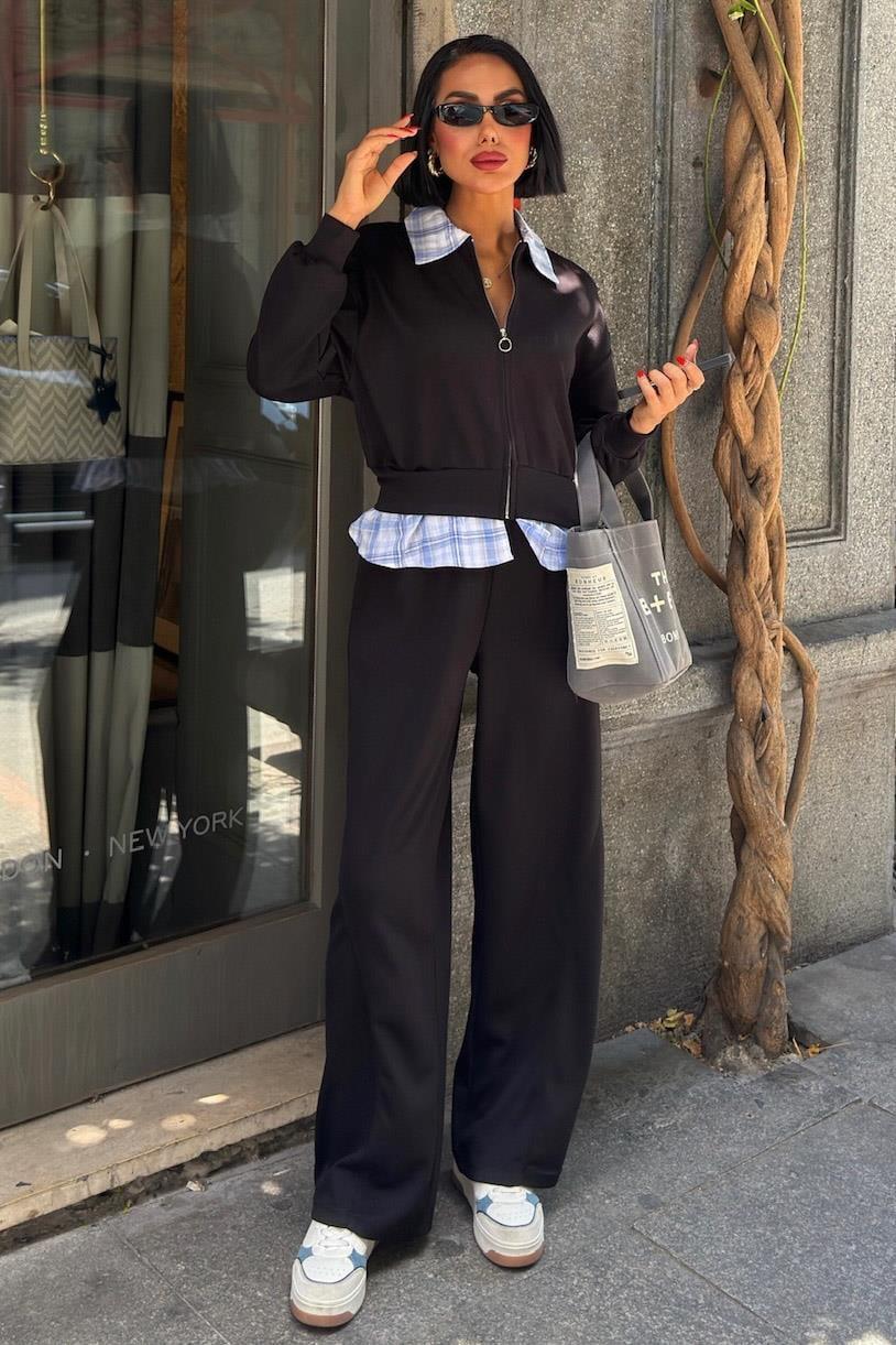 Yaka ve Etek Ucu Garnili Modal Takım 10252 R5-D-K1