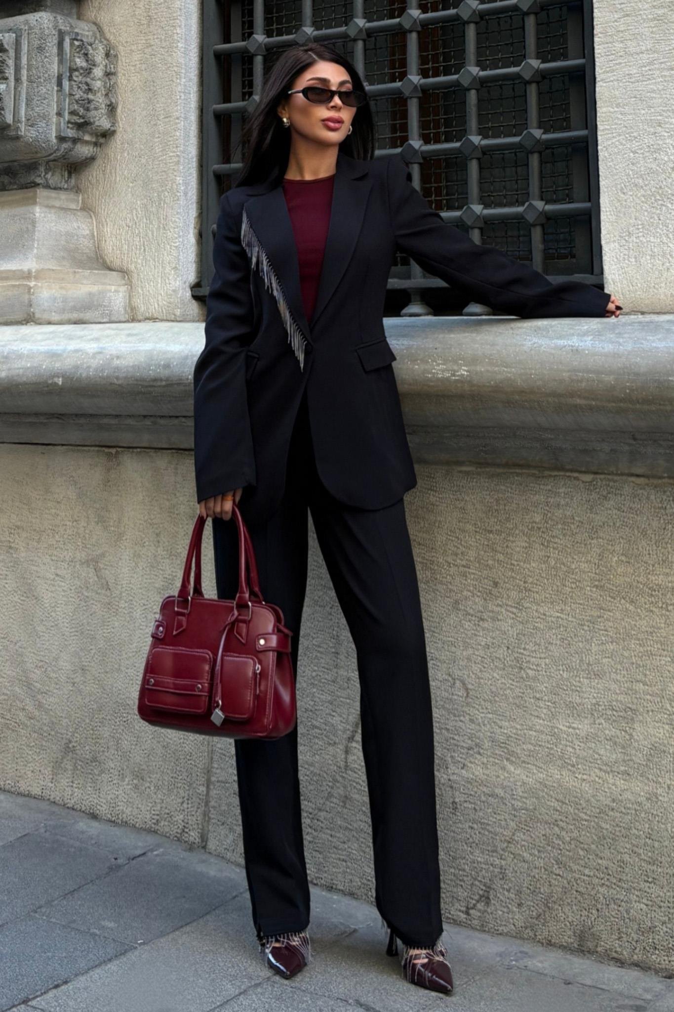 Yaka ve Paçaları Püsküllü Takım Elbise 10043 R8-D-K3