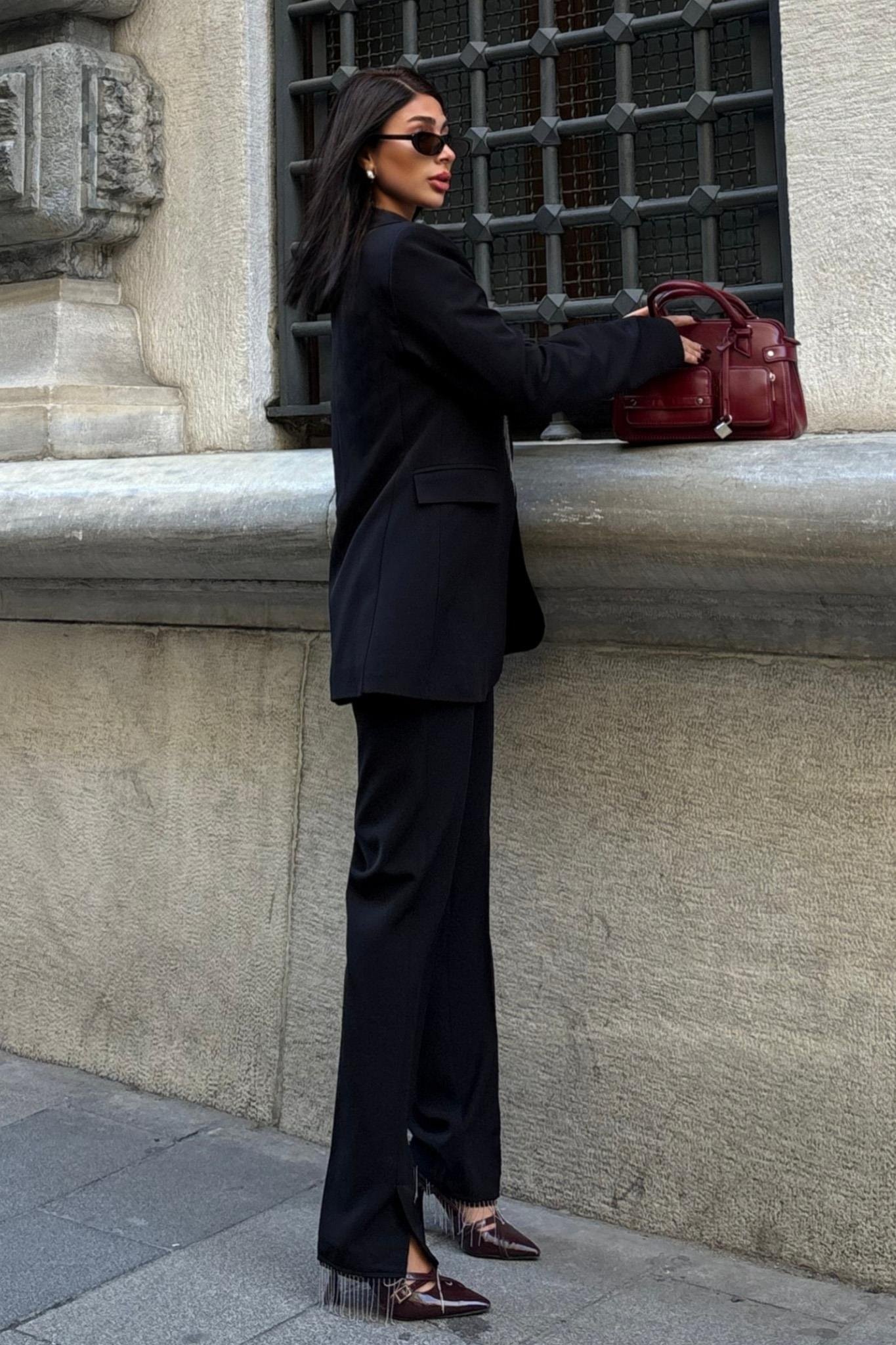 Yaka ve Paçaları Püsküllü Takım Elbise 10043 R8-D-K3