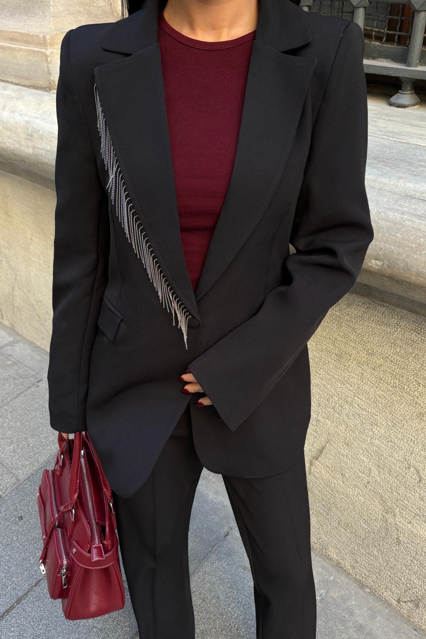 Yaka ve Paçaları Püsküllü Takım Elbise 10043 R8-D-K3