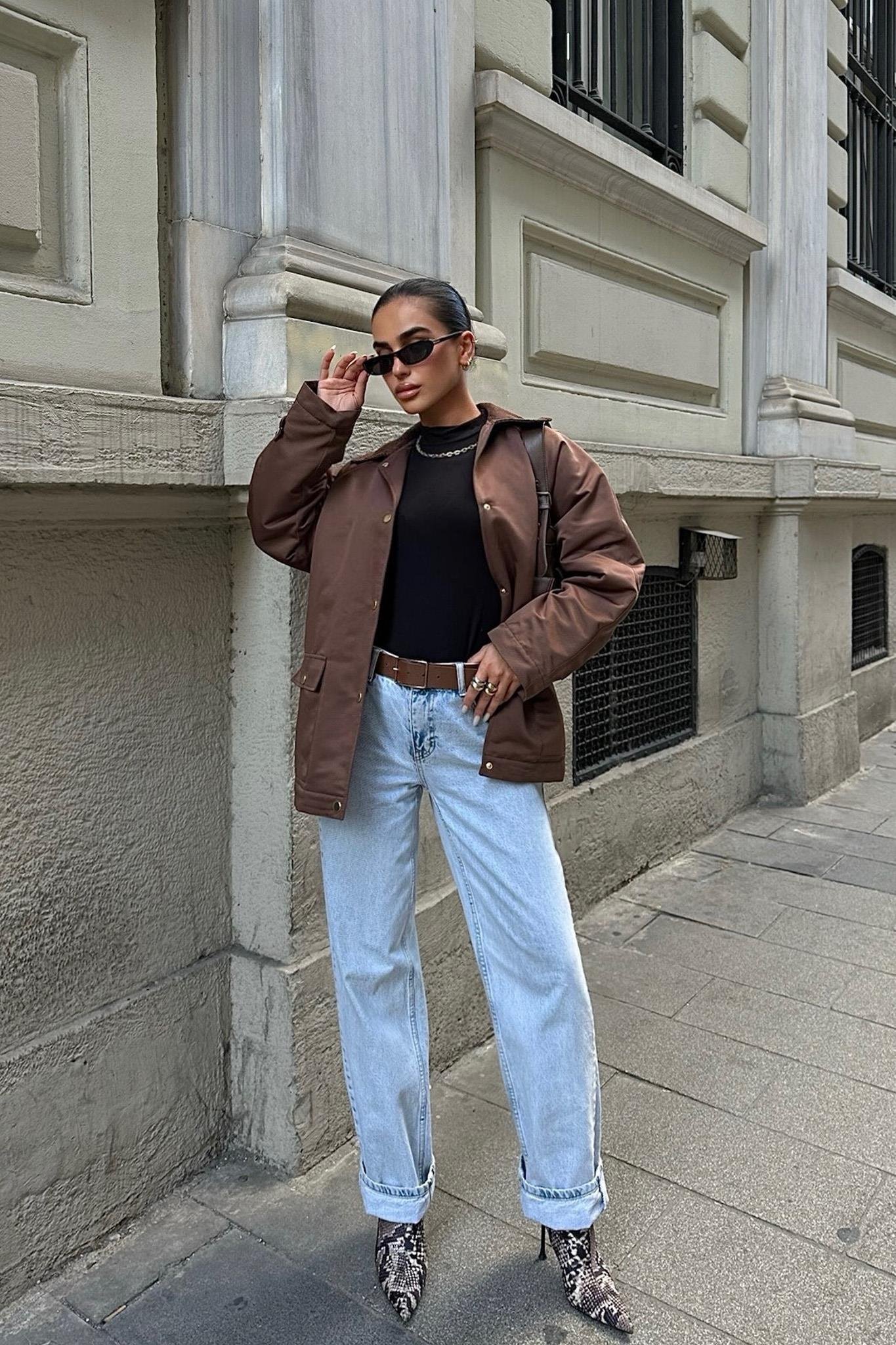 Yakası Kadife İçi Kapitoneli Ceket 6119