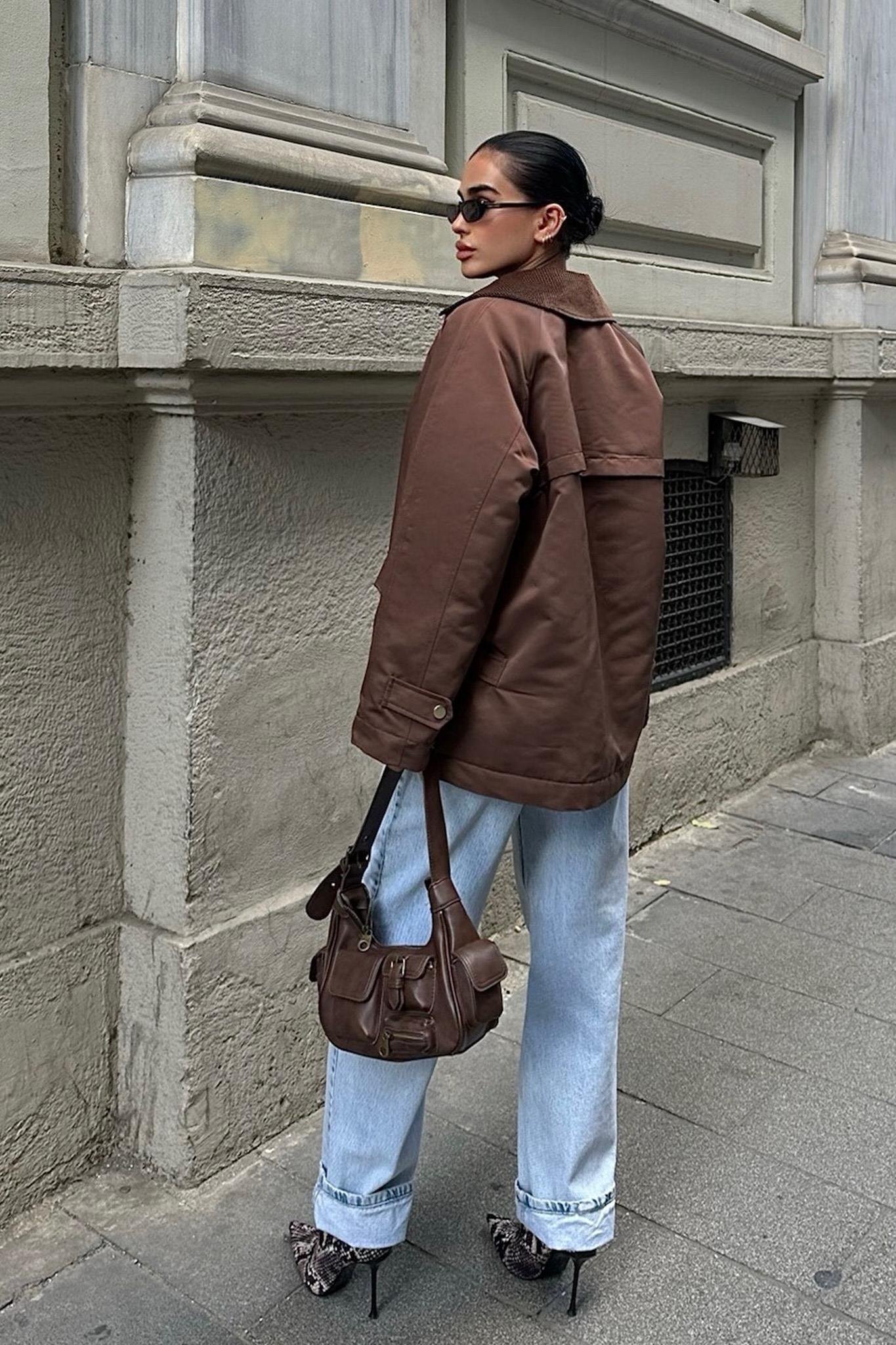 Yakası Kadife İçi Kapitoneli Ceket 6119