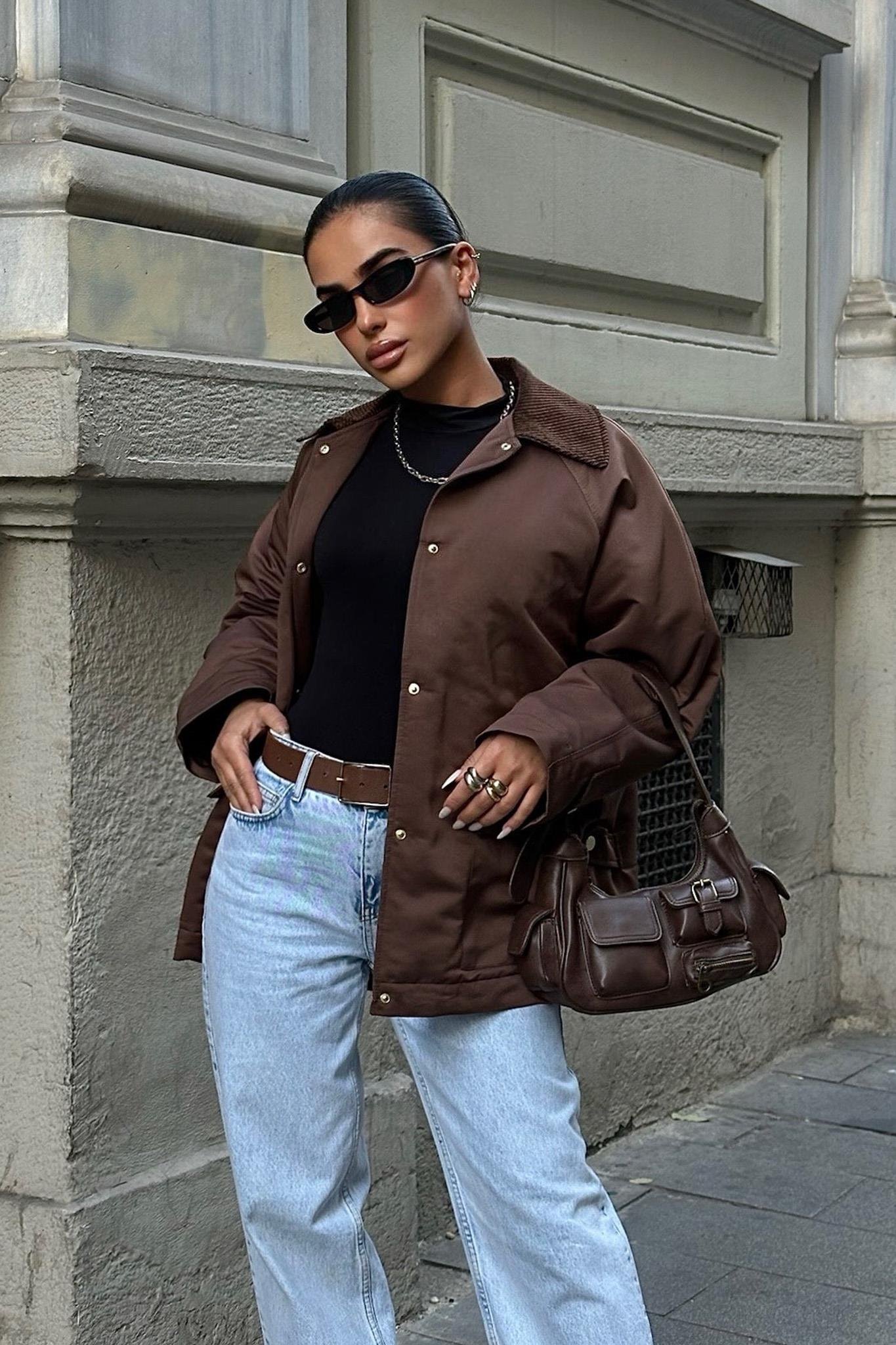 Yakası Kadife İçi Kapitoneli Ceket 6119