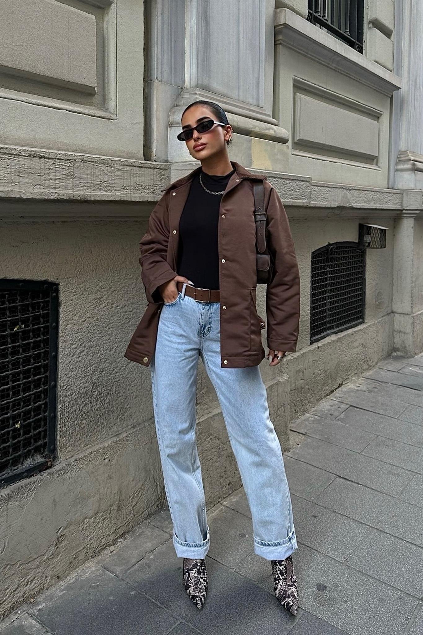 Yakası Kadife İçi Kapitoneli Ceket 6119