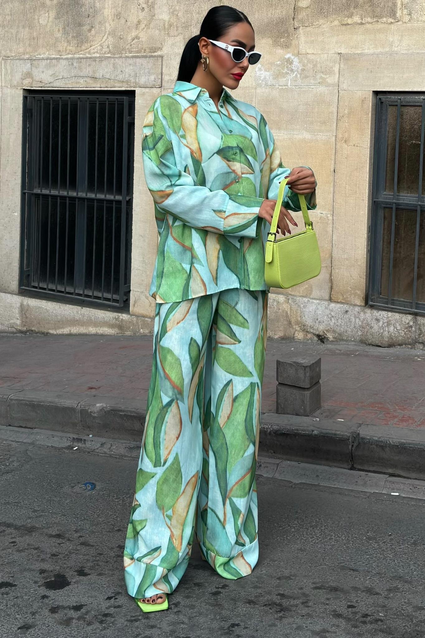 Yaprak Desenli Keten Takım 10107 R6-A-K5